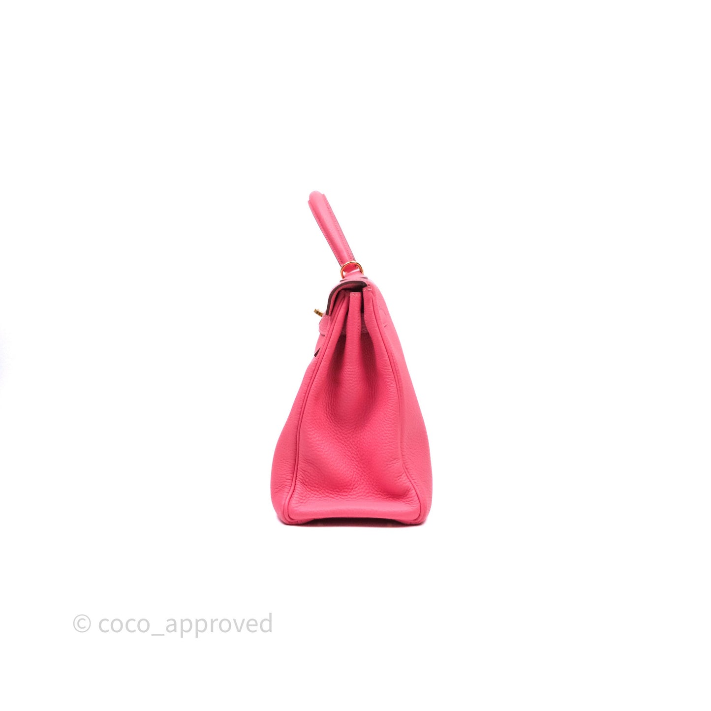 Hermès Kelly 32 Retourne Rose Azalee 8W Gold Hardware