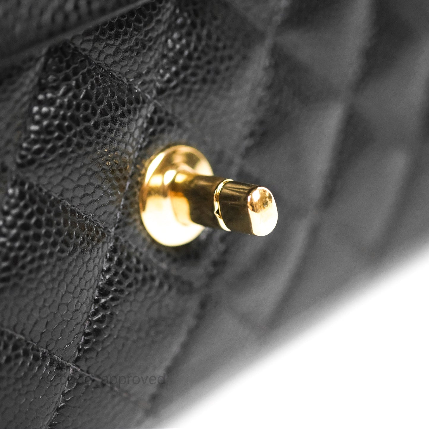 Chanel Vintage Classic M/L Medium Double Flap Black Caviar 24K Gold Hardware