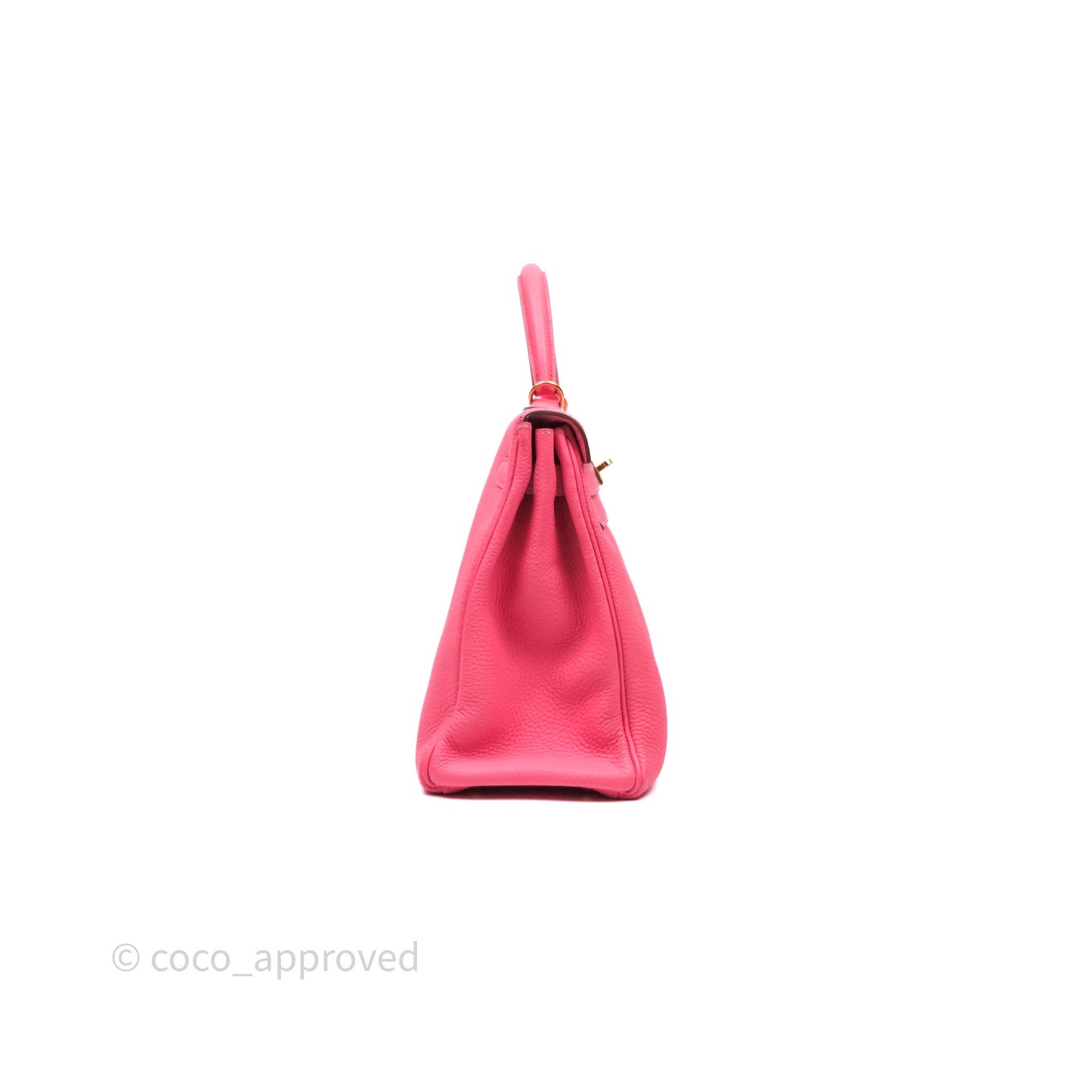 Hermès Kelly 32 Retourne Rose Azalee 8W Gold Hardware