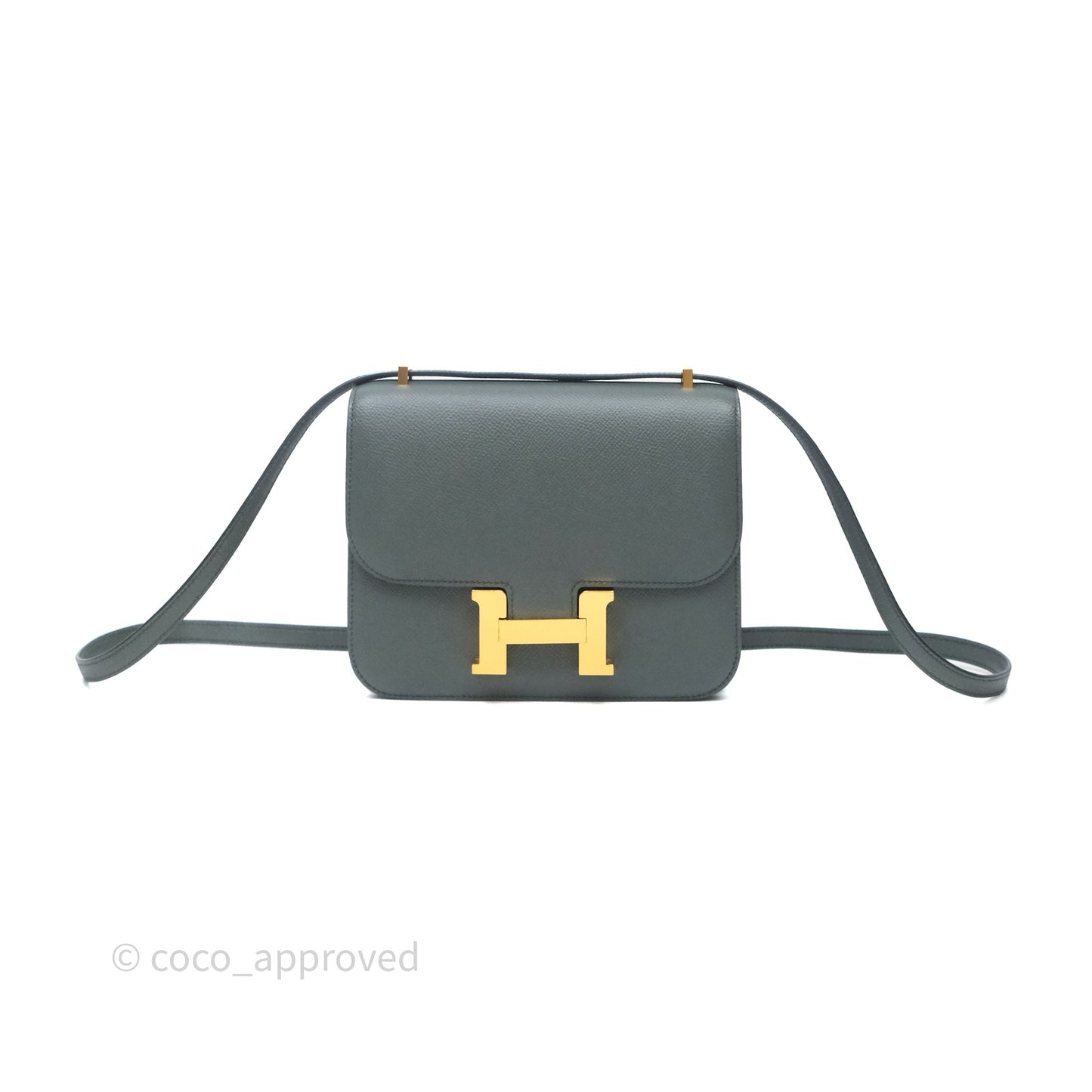 Hermès Constance Mini 18cm Vert Amande 63 Epsom Gold Hardware