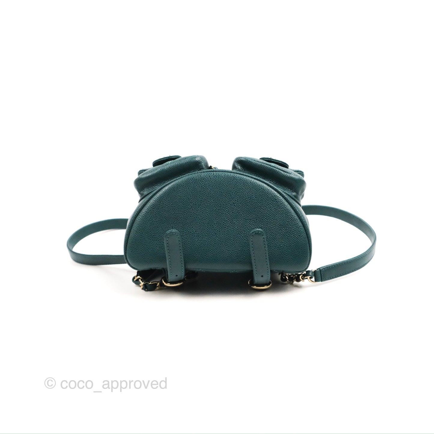Chanel Duma Backpack Small Green Caviar Gold Hardware 23P
