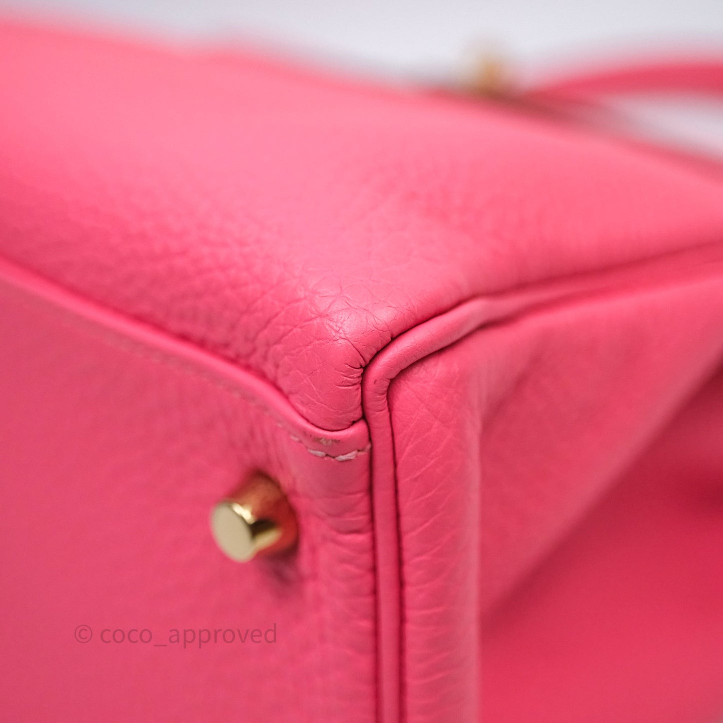 Hermès Kelly 32 Retourne Rose Azalee 8W Gold Hardware
