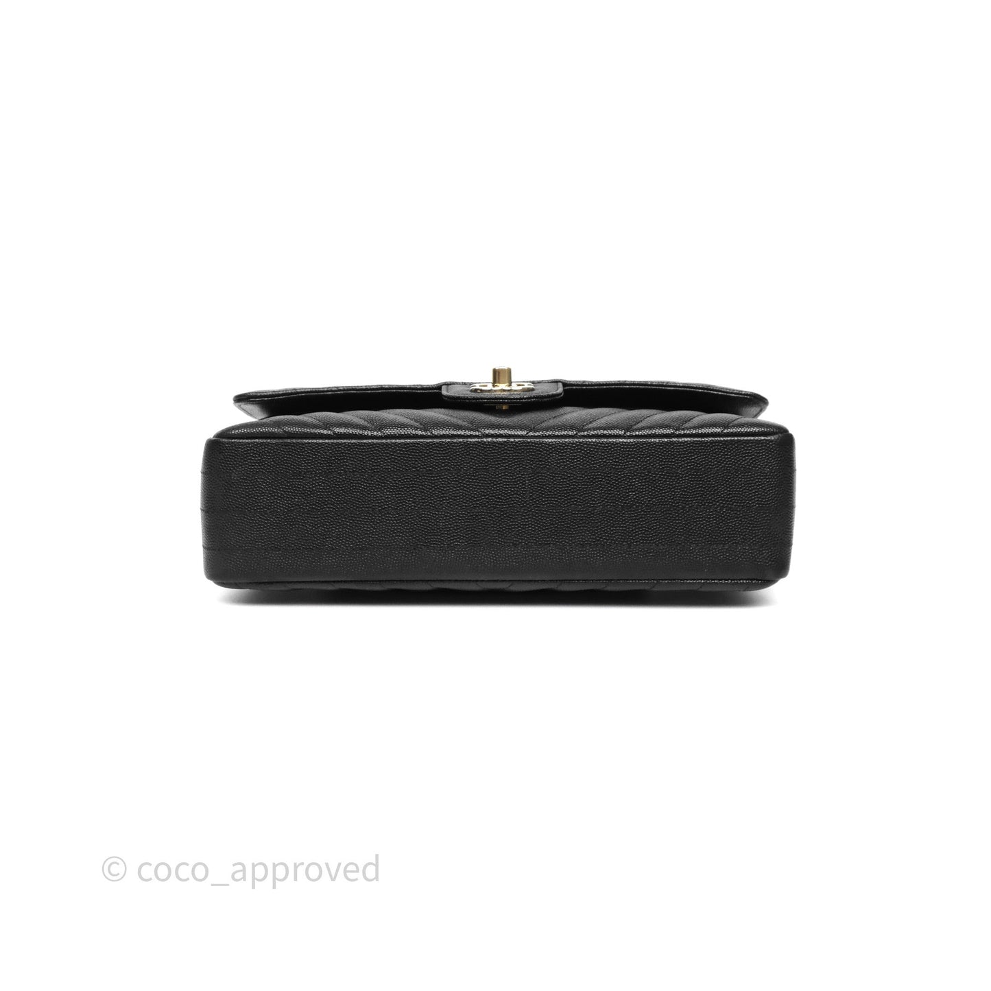 Chanel Classic M/L Medium Flap Chevron Black Caviar Gold Hardware
