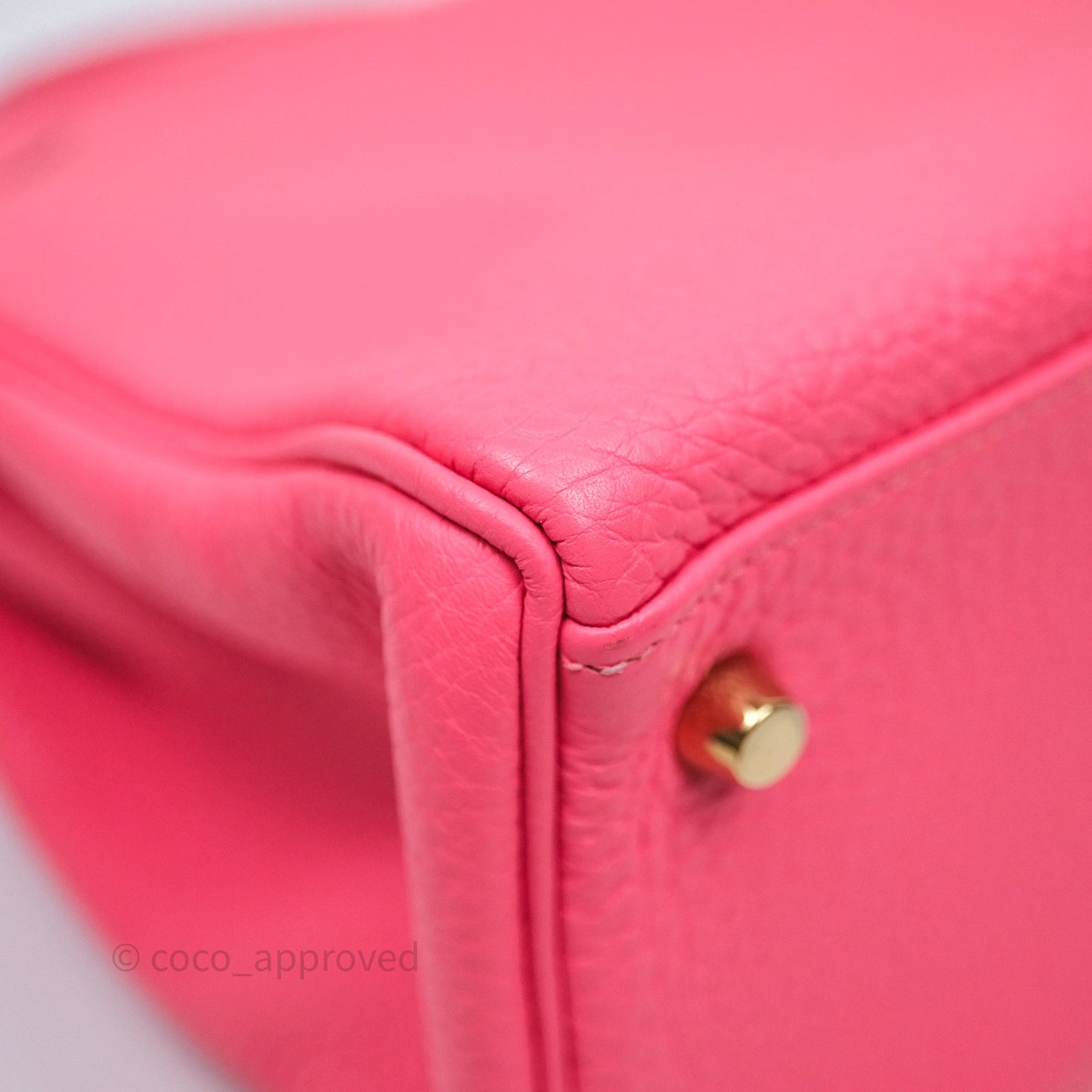 Hermès Kelly 32 Retourne Rose Azalee 8W Gold Hardware