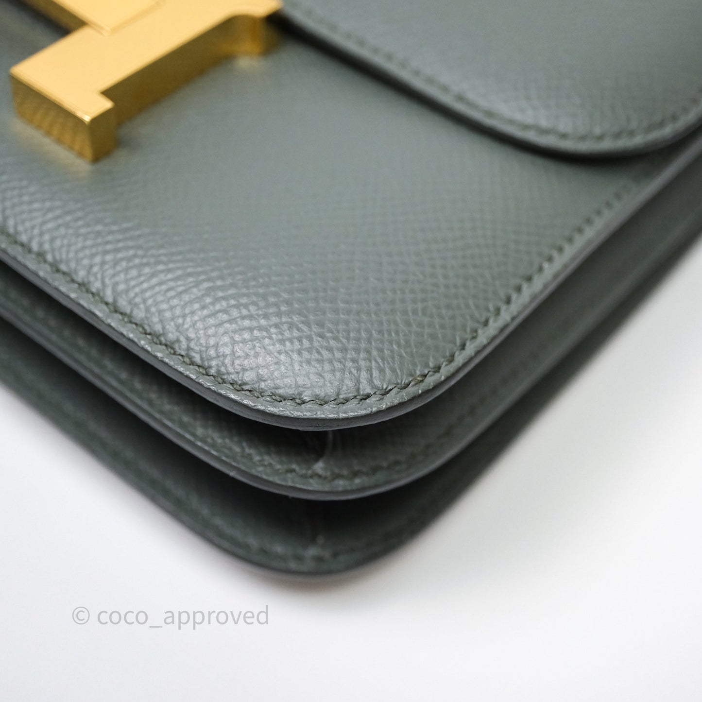 Hermès Constance Mini 18cm Vert Amande 63 Epsom Gold Hardware
