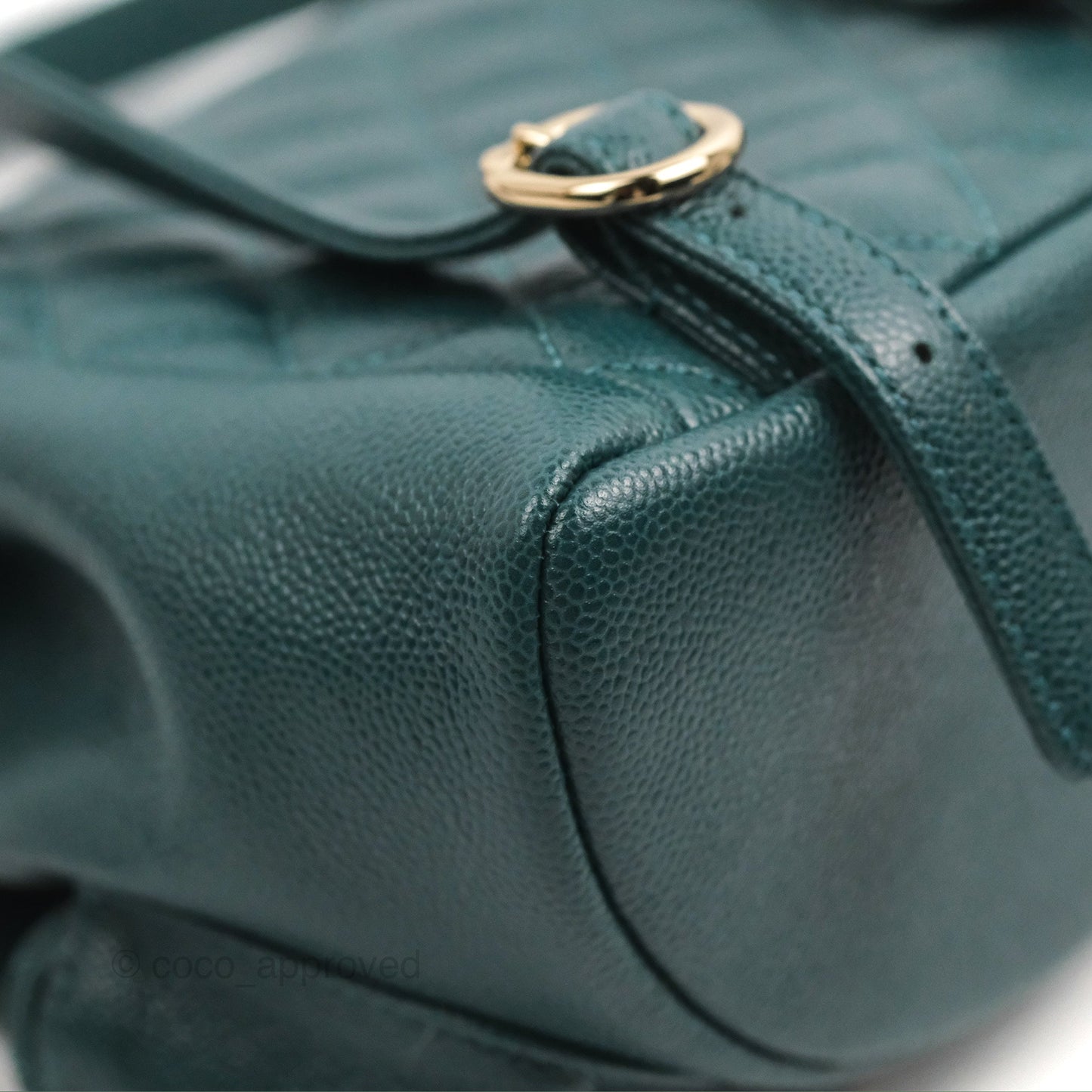 Chanel Duma Backpack Small Green Caviar Gold Hardware 23P