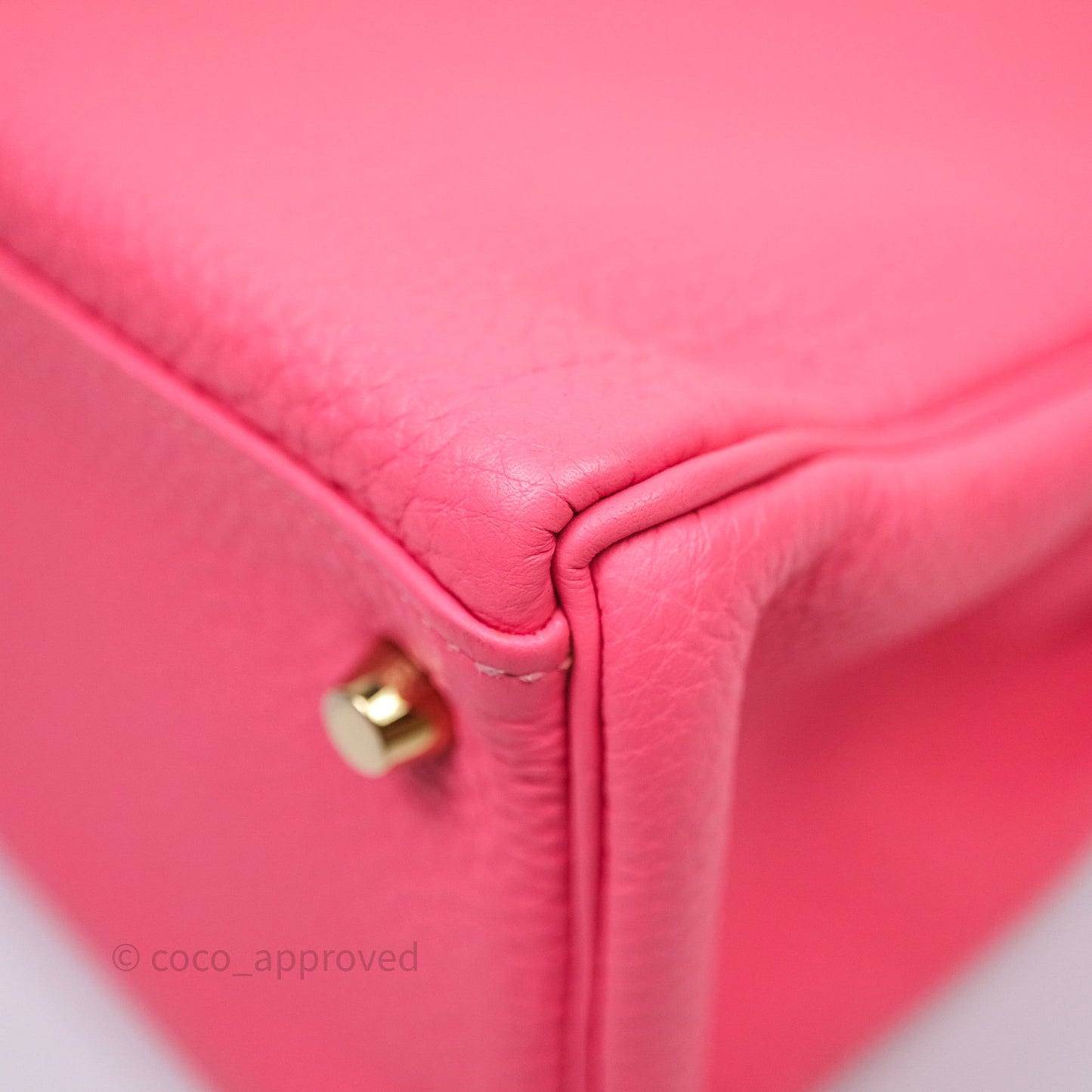 Hermès Kelly 32 Retourne Rose Azalee 8W Gold Hardware