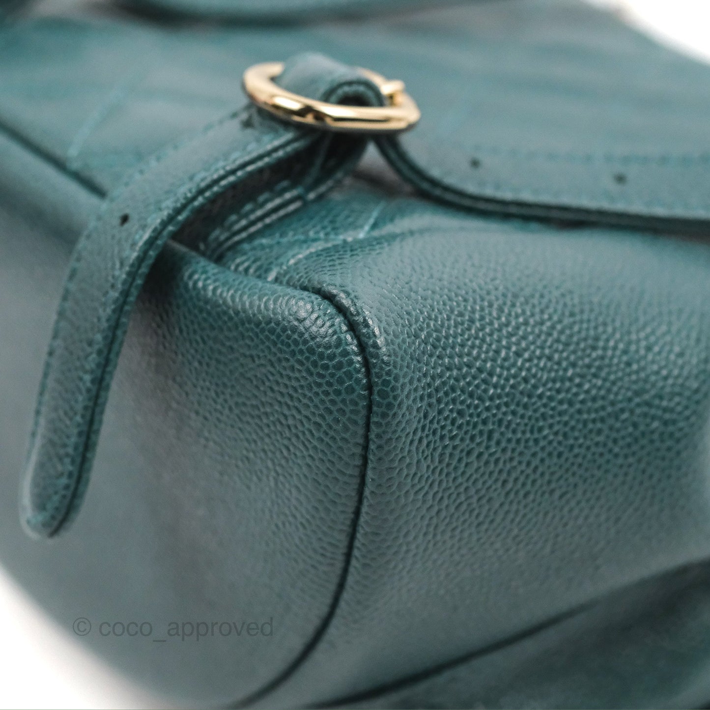 Chanel Duma Backpack Small Green Caviar Gold Hardware 23P