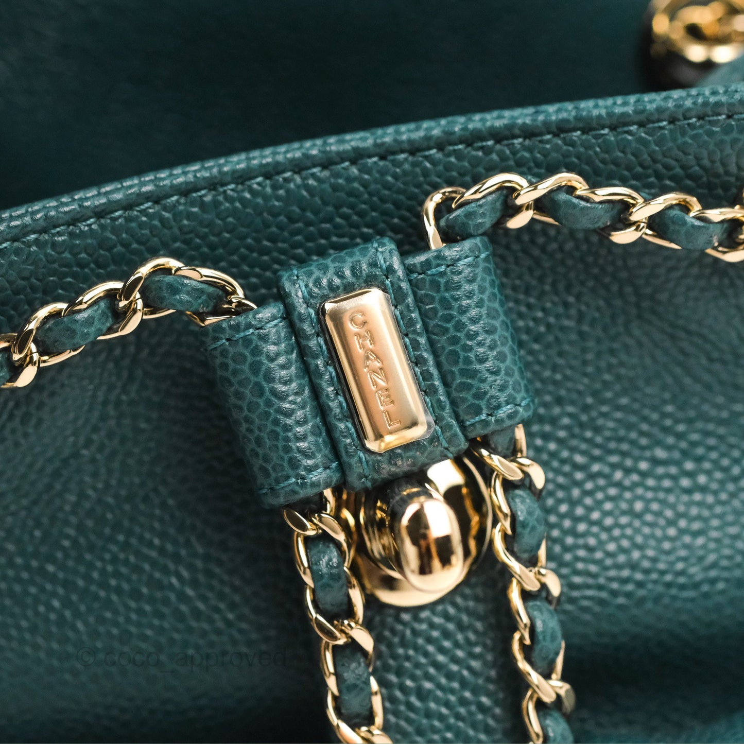 Chanel Duma Backpack Small Green Caviar Gold Hardware 23P