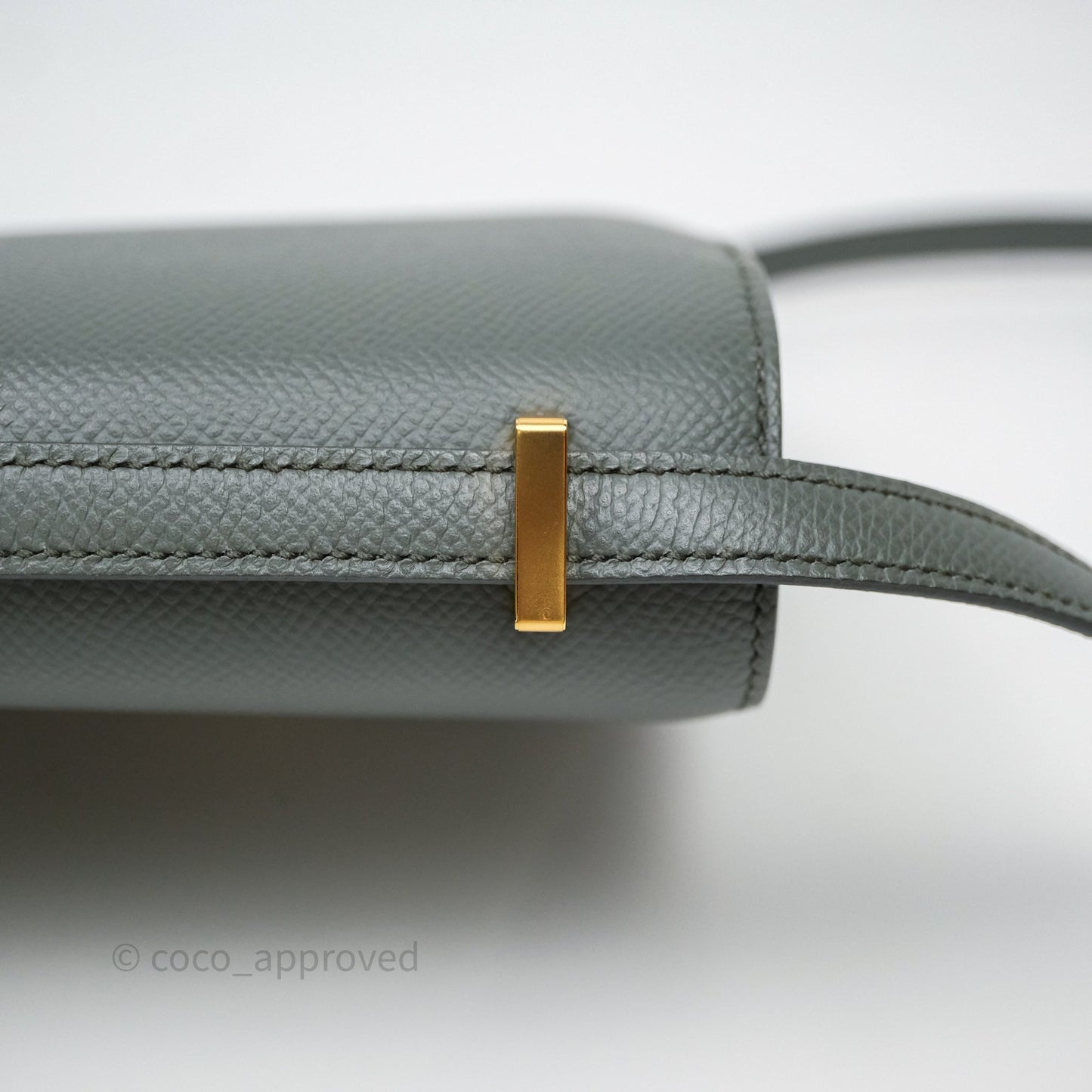 Hermès Constance Mini 18cm Vert Amande 63 Epsom Gold Hardware