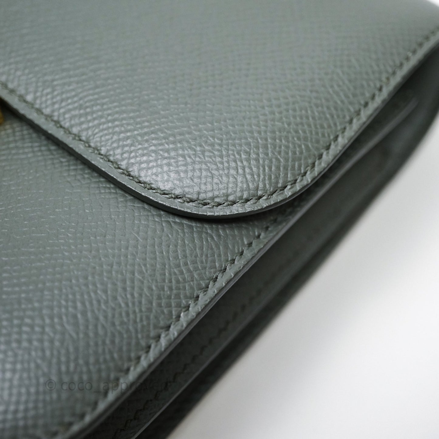 Hermès Constance Mini 18cm Vert Amande 63 Epsom Gold Hardware