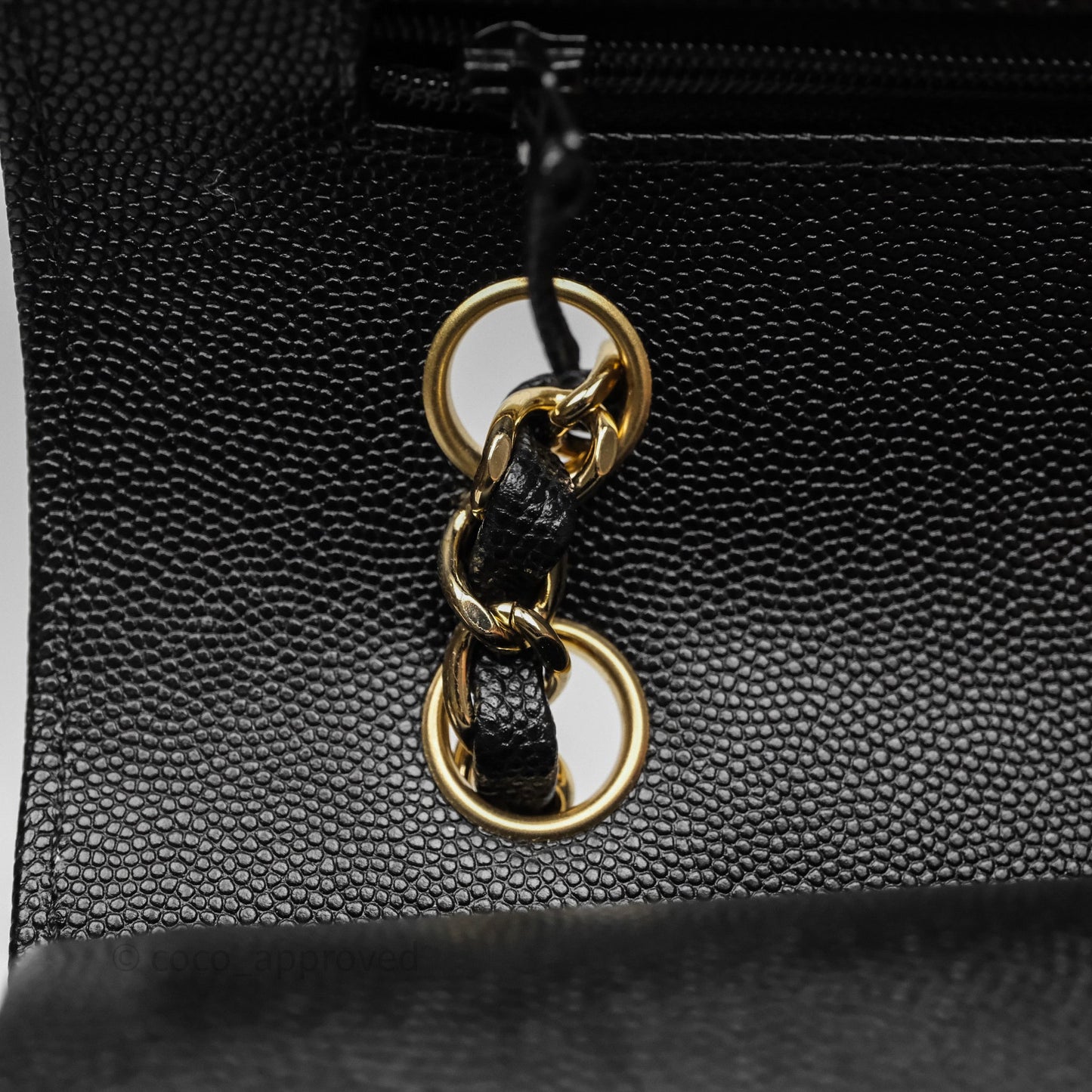 Chanel Classic M/L Medium Flap Chevron Black Caviar Gold Hardware