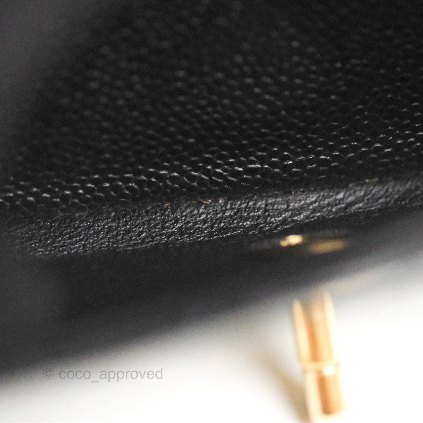 Chanel Vintage Classic M/L Medium Double Flap Black Caviar 24K Gold Hardware