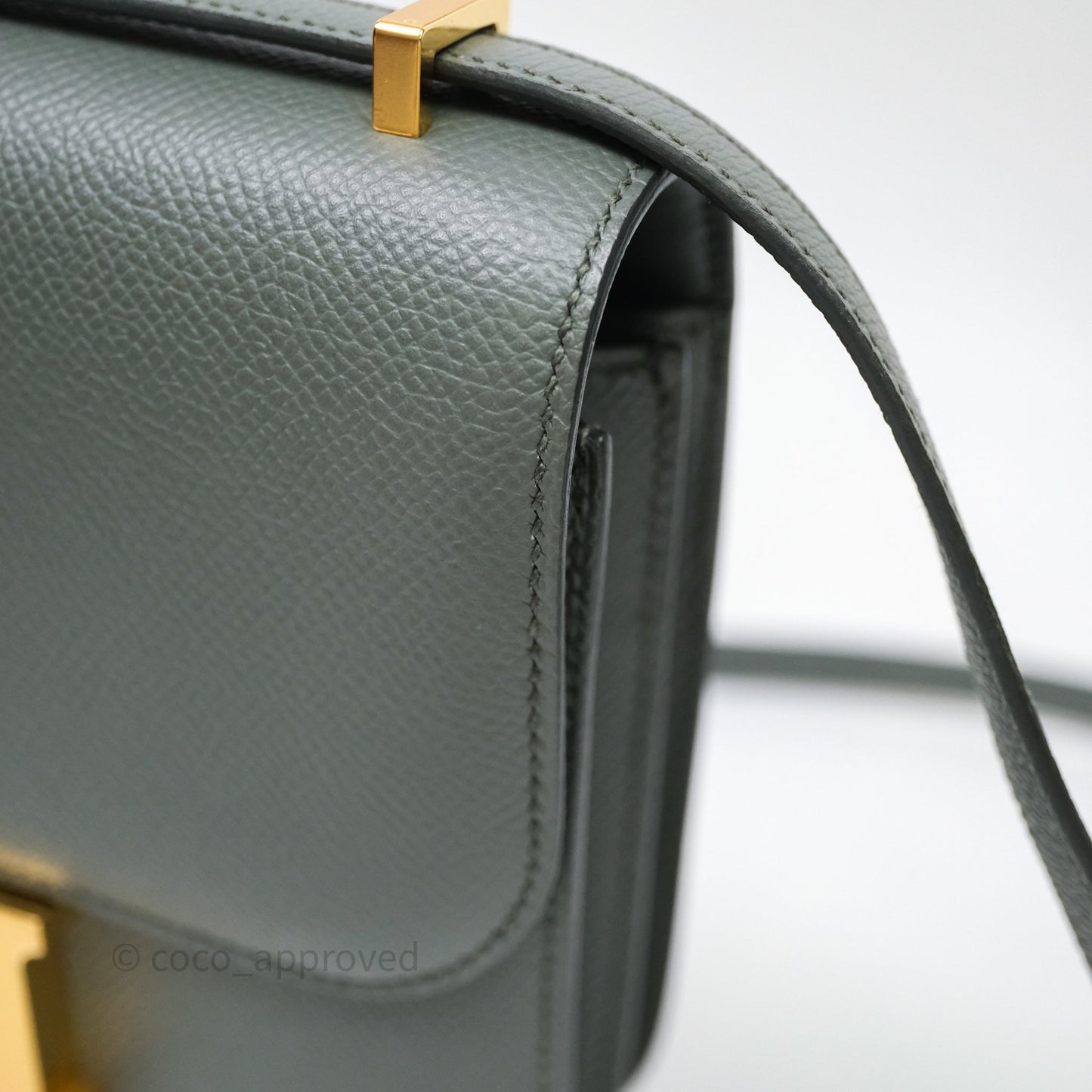 Hermès Constance Mini 18cm Vert Amande 63 Epsom Gold Hardware