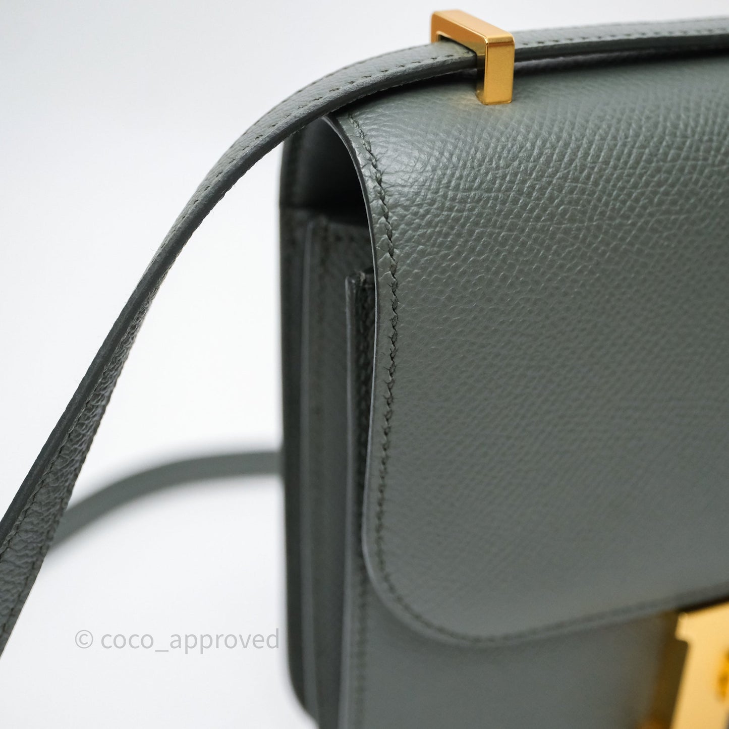 Hermès Constance Mini 18cm Vert Amande 63 Epsom Gold Hardware
