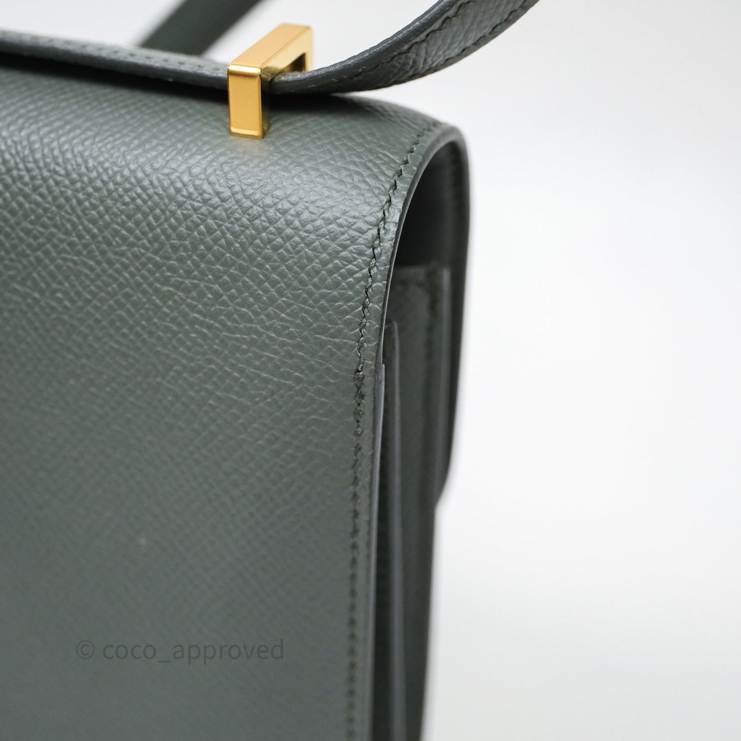 Hermès Constance Mini 18cm Vert Amande 63 Epsom Gold Hardware
