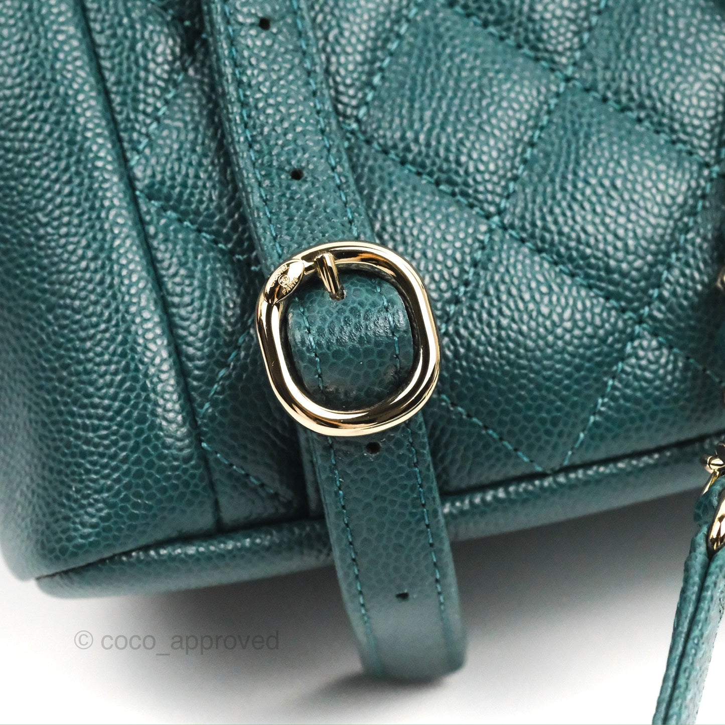 Chanel Duma Backpack Small Green Caviar Gold Hardware 23P