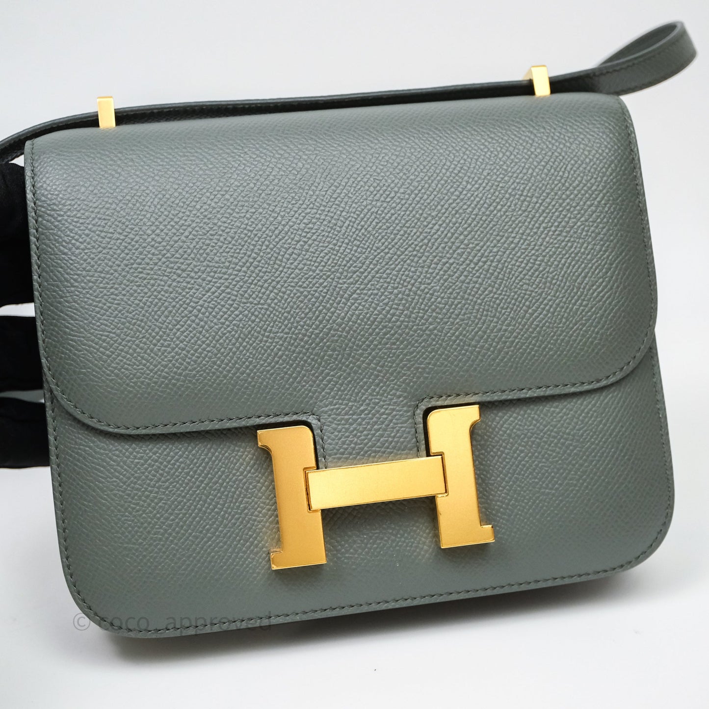 Hermès Constance Mini 18cm Vert Amande 63 Epsom Gold Hardware