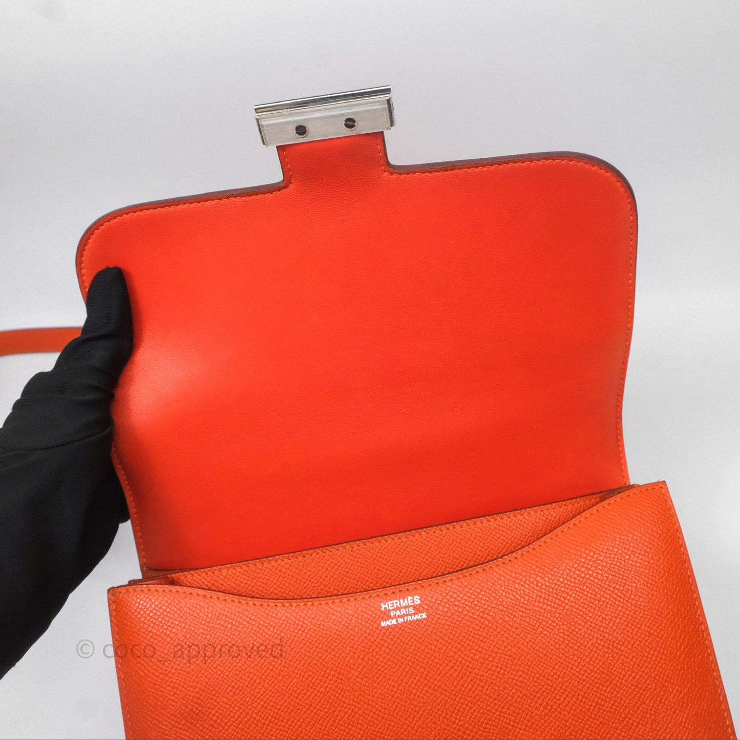 Hermès Constance 24 Orange Epsom Palladium Hardware