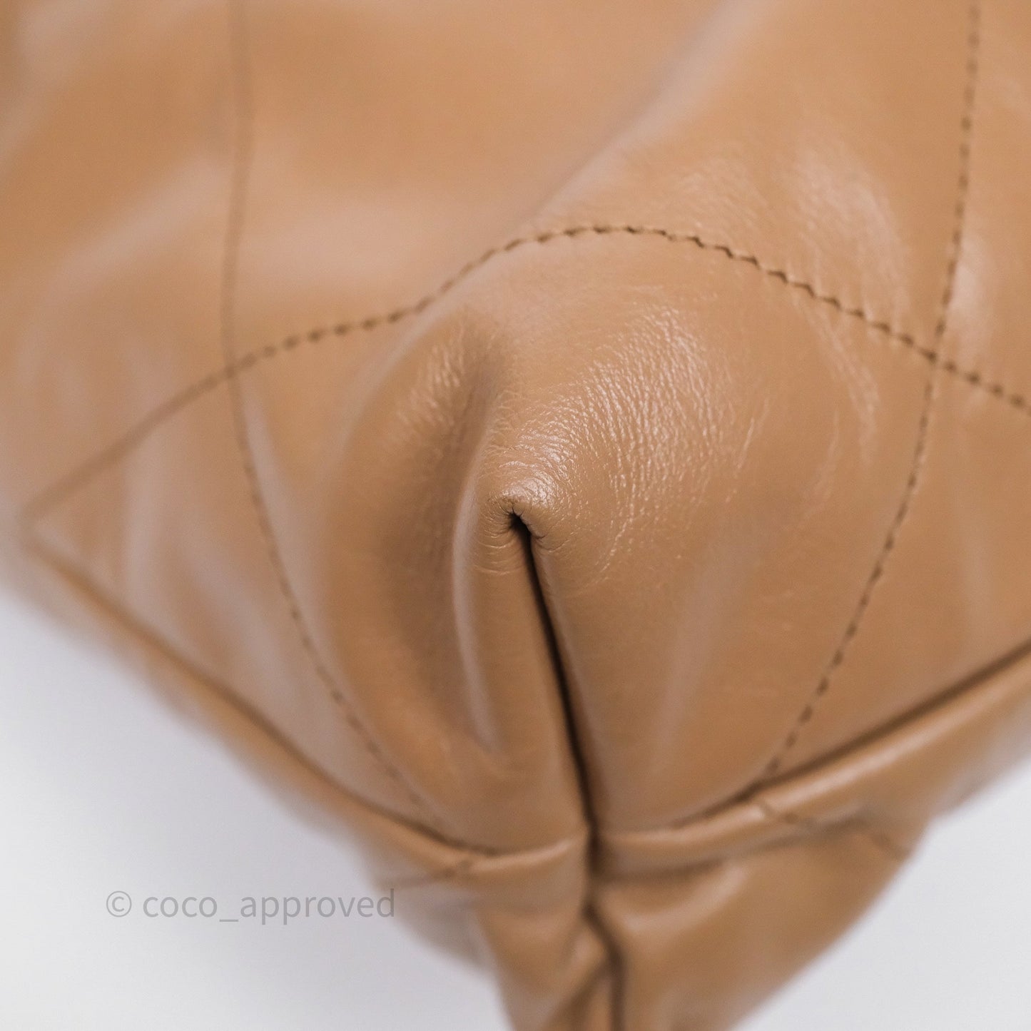 Chanel 22 Small Brown Shiny Calfskin Silver Hardware