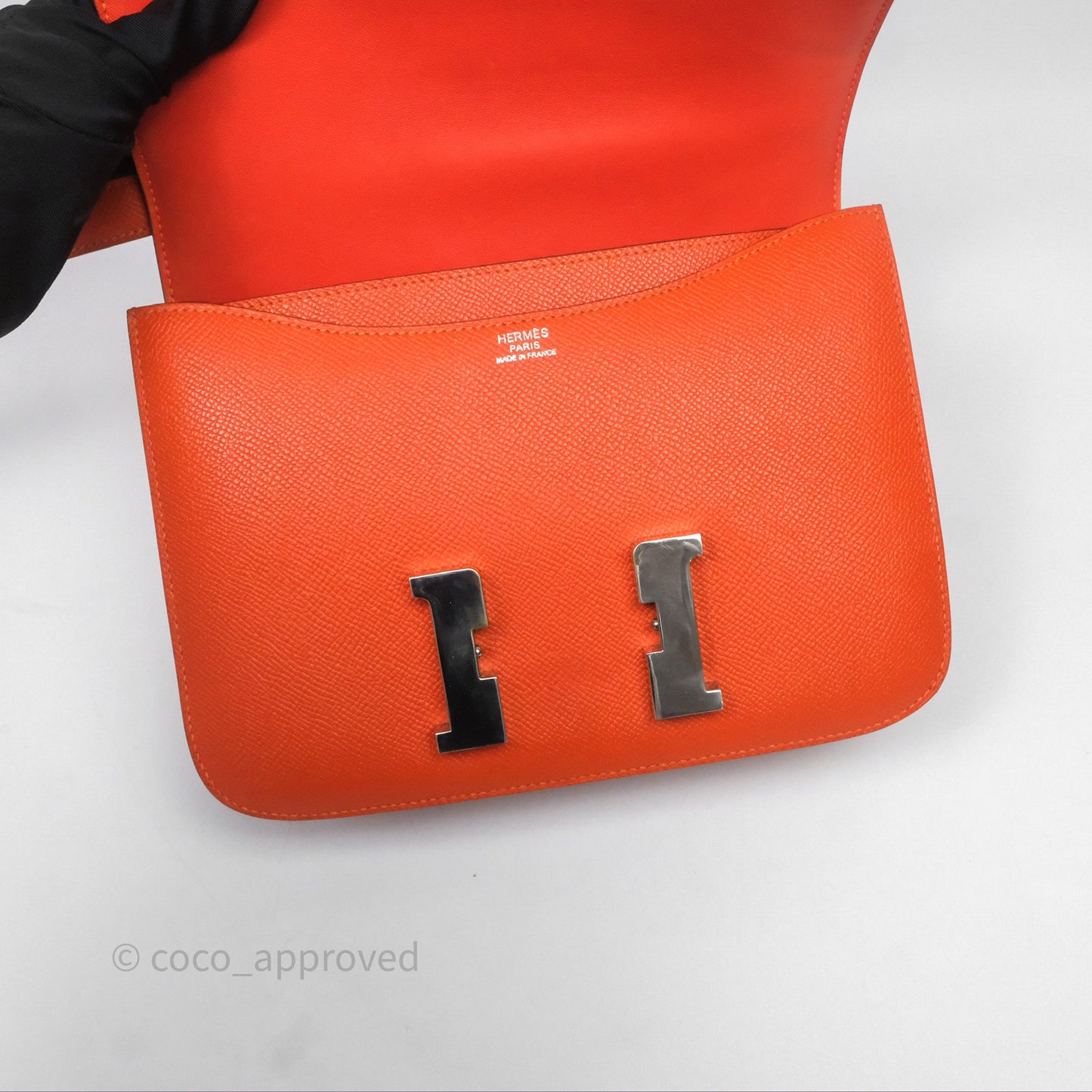 Hermès Constance 24 Orange Epsom Palladium Hardware