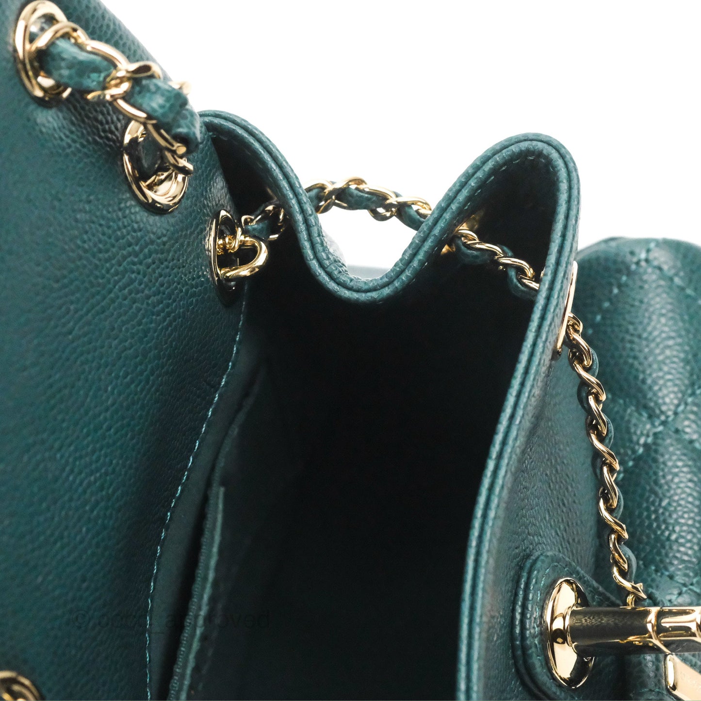 Chanel Duma Backpack Small Green Caviar Gold Hardware 23P