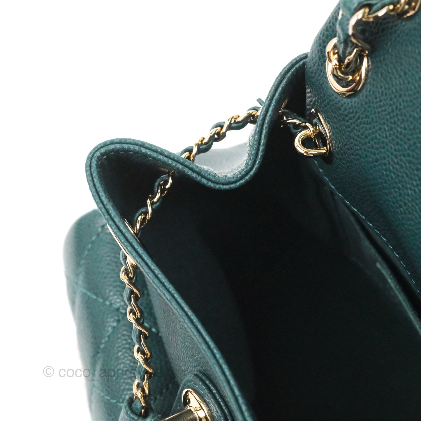 Chanel Duma Backpack Small Green Caviar Gold Hardware 23P