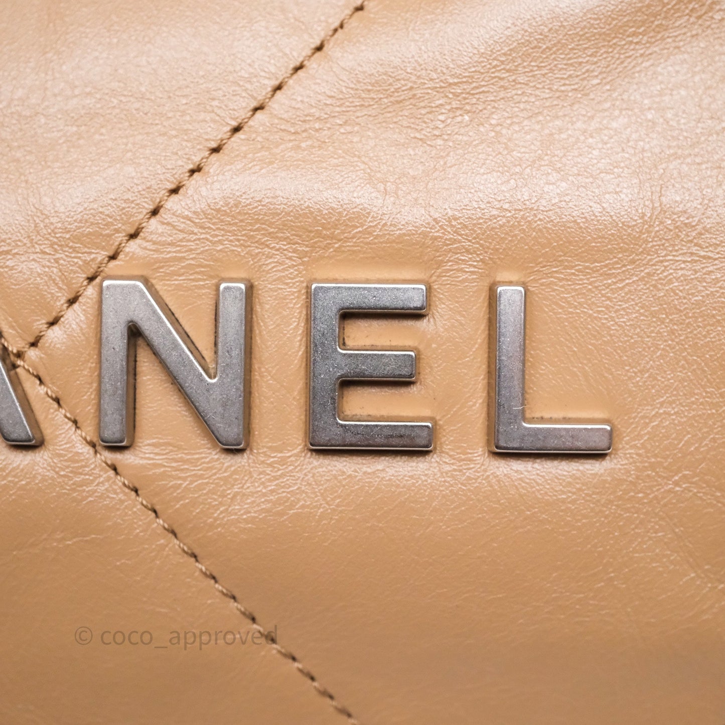 Chanel 22 Small Brown Shiny Calfskin Silver Hardware