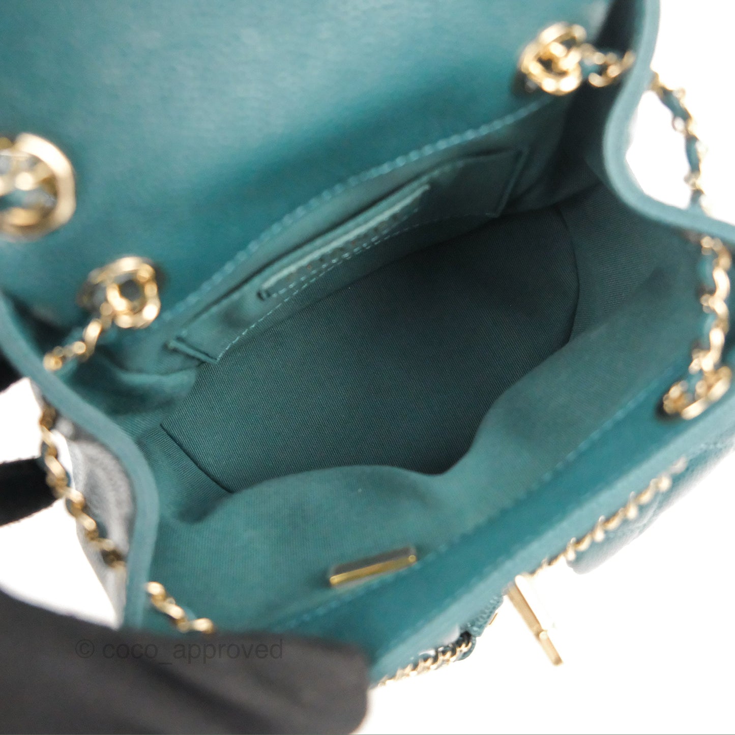 Chanel Duma Backpack Small Green Caviar Gold Hardware 23P