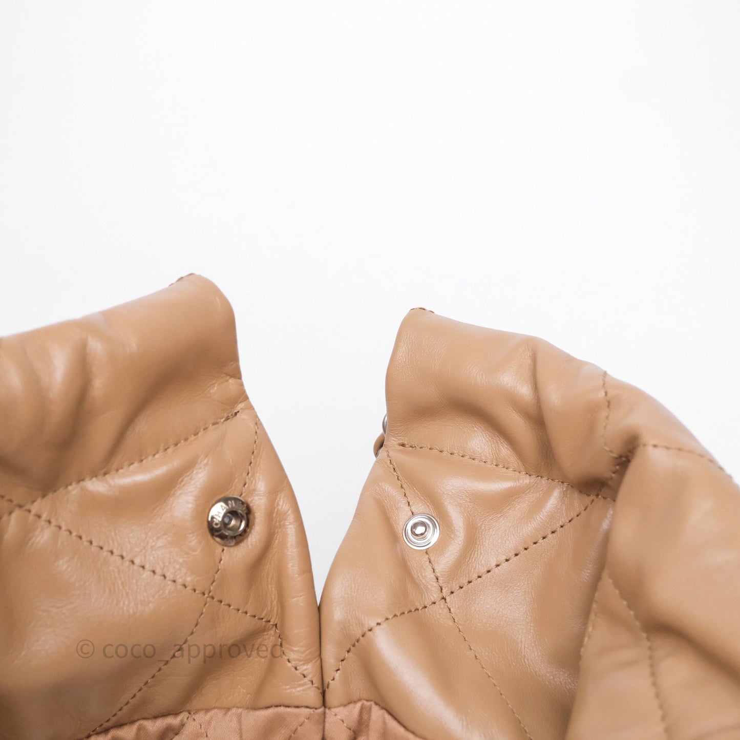 Chanel 22 Small Brown Shiny Calfskin Silver Hardware