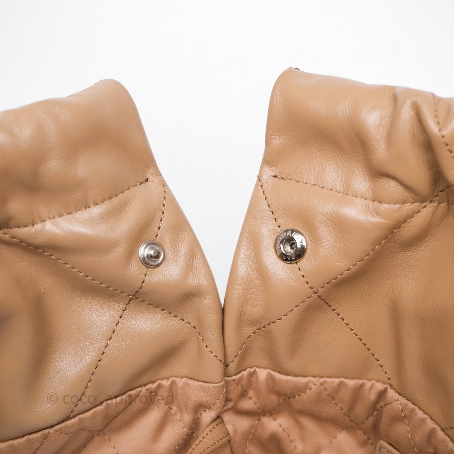 Chanel 22 Small Brown Shiny Calfskin Silver Hardware