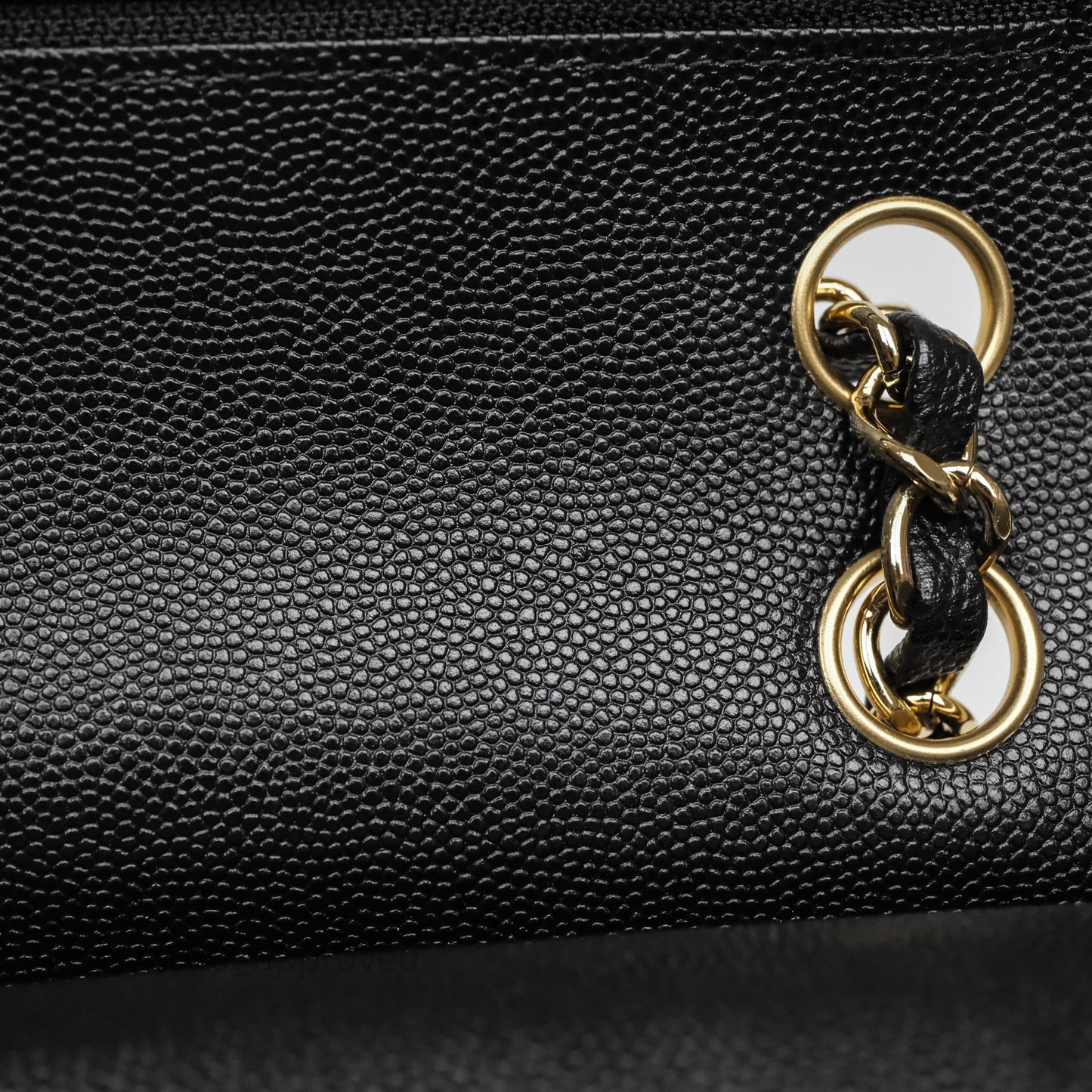Chanel Classic M/L Medium Flap Chevron Black Caviar Gold Hardware