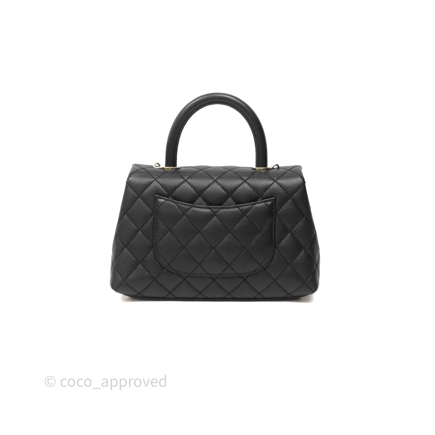 Chanel Small Coco Handle Quilted Black Caviar Gold Hardware