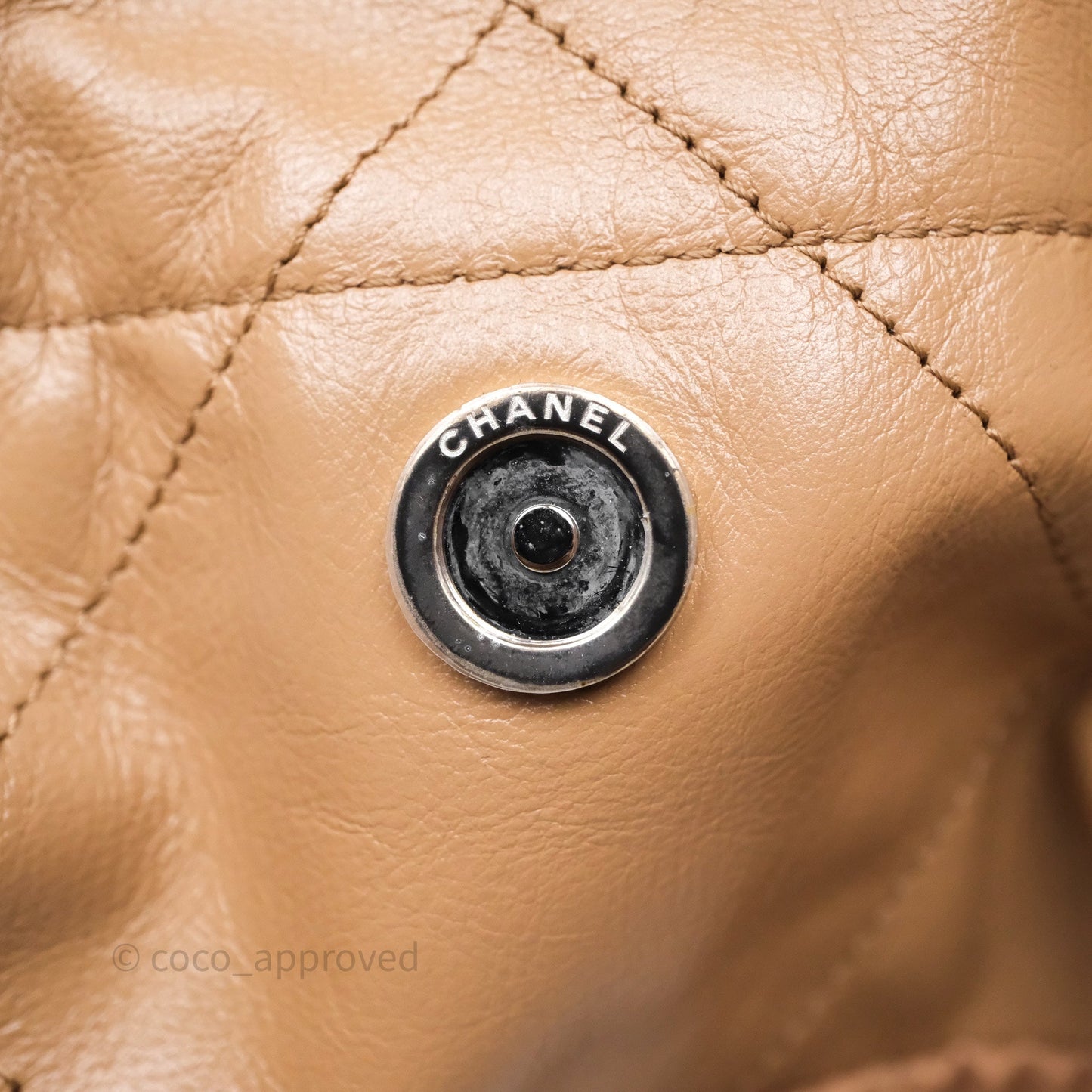 Chanel 22 Small Brown Shiny Calfskin Silver Hardware