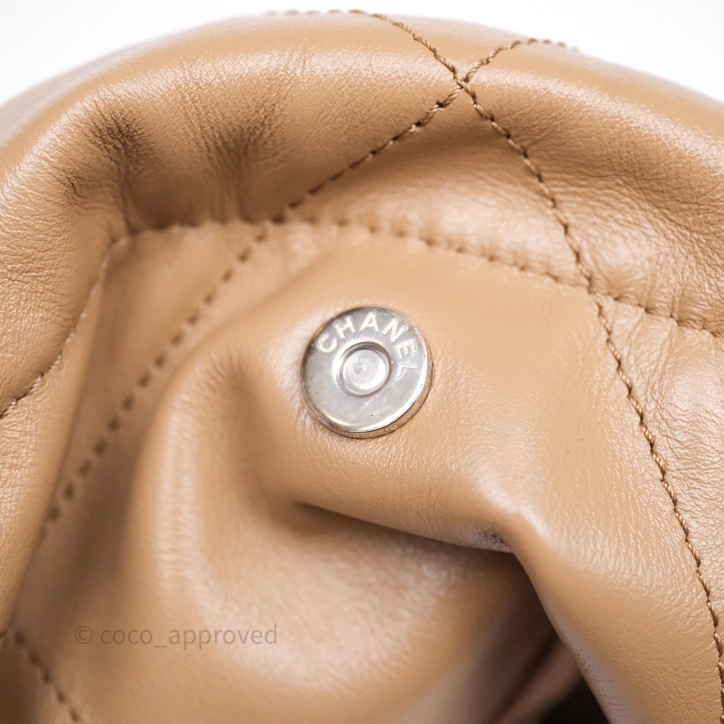 Chanel 22 Small Brown Shiny Calfskin Silver Hardware