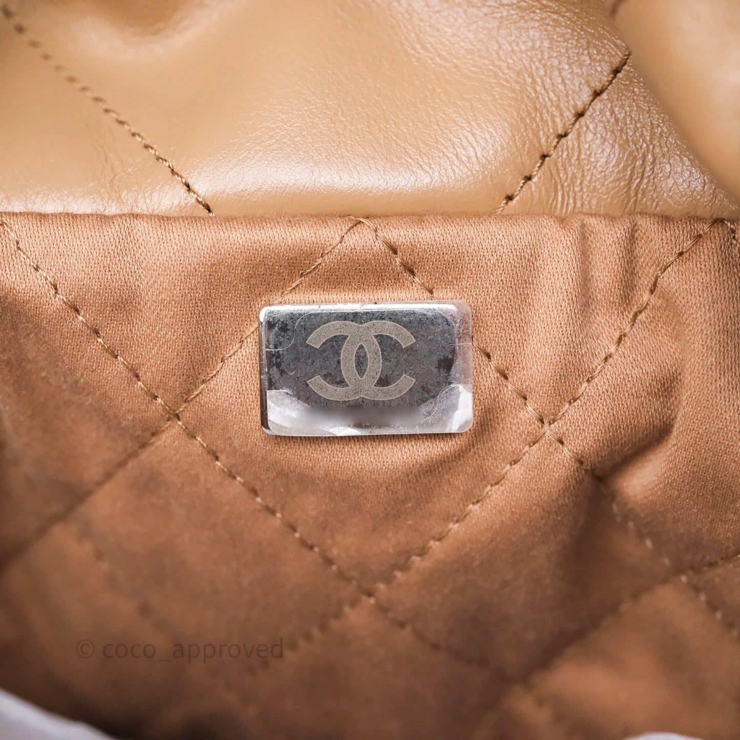 Chanel 22 Small Brown Shiny Calfskin Silver Hardware