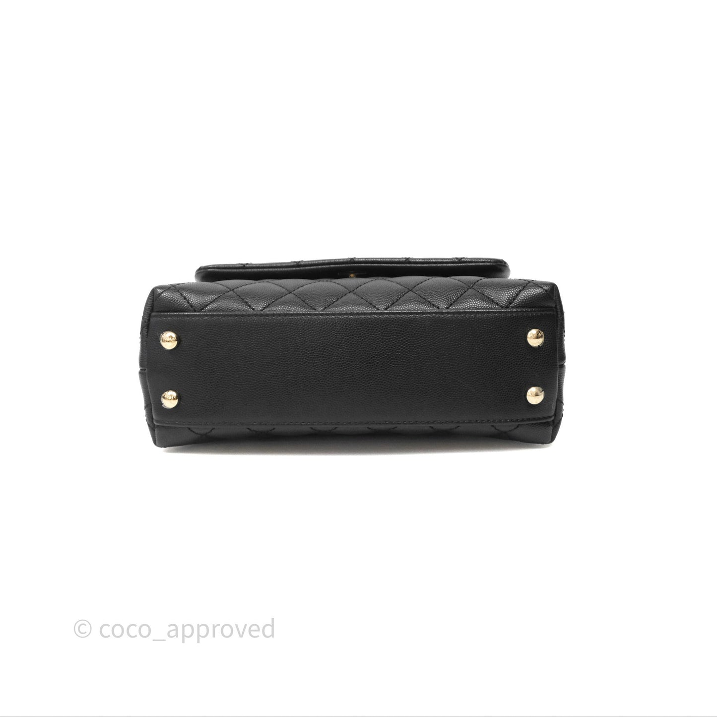 Chanel Small Coco Handle Quilted Black Caviar Gold Hardware