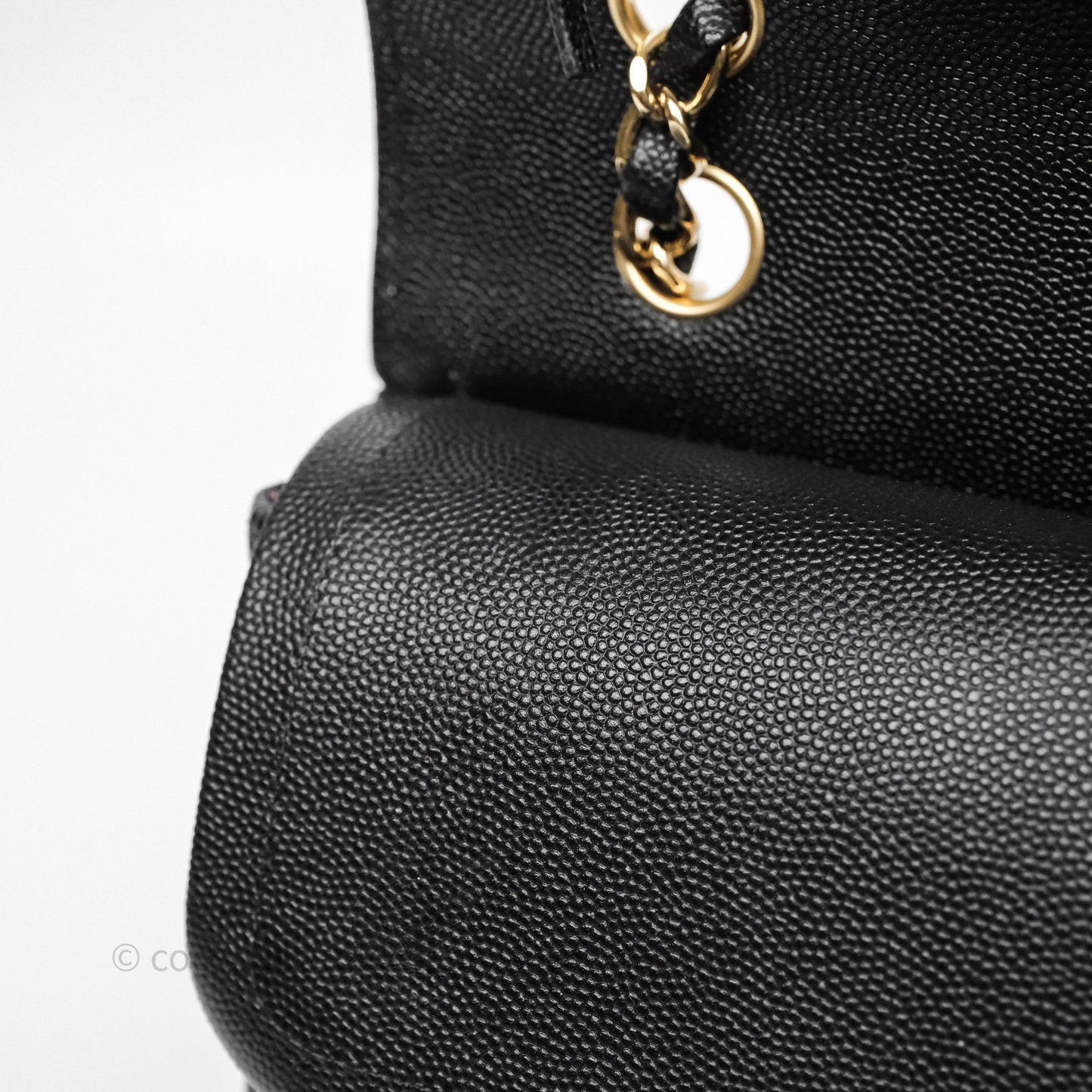 Chanel Classic M/L Medium Flap Chevron Black Caviar Gold Hardware