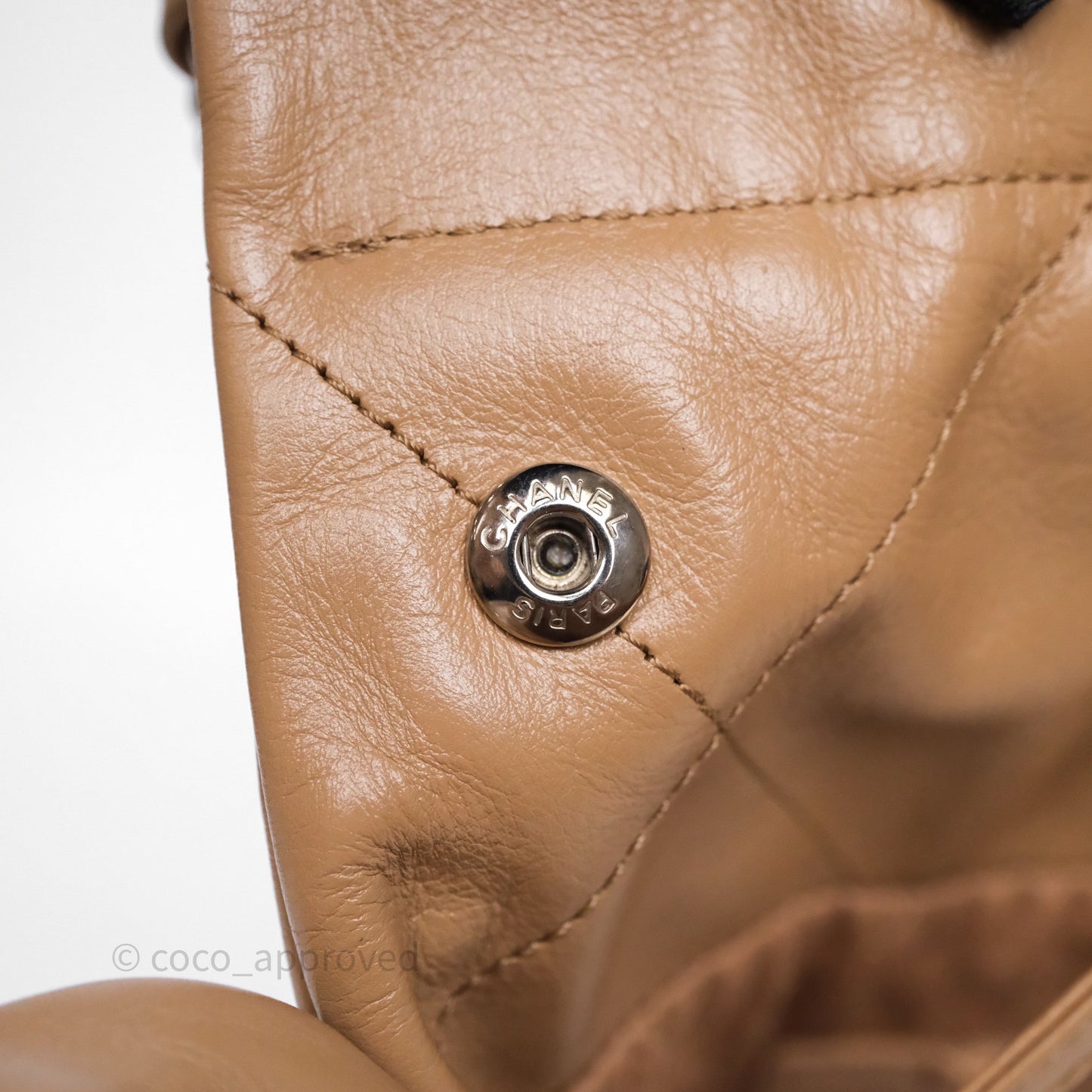 Chanel 22 Small Brown Shiny Calfskin Silver Hardware