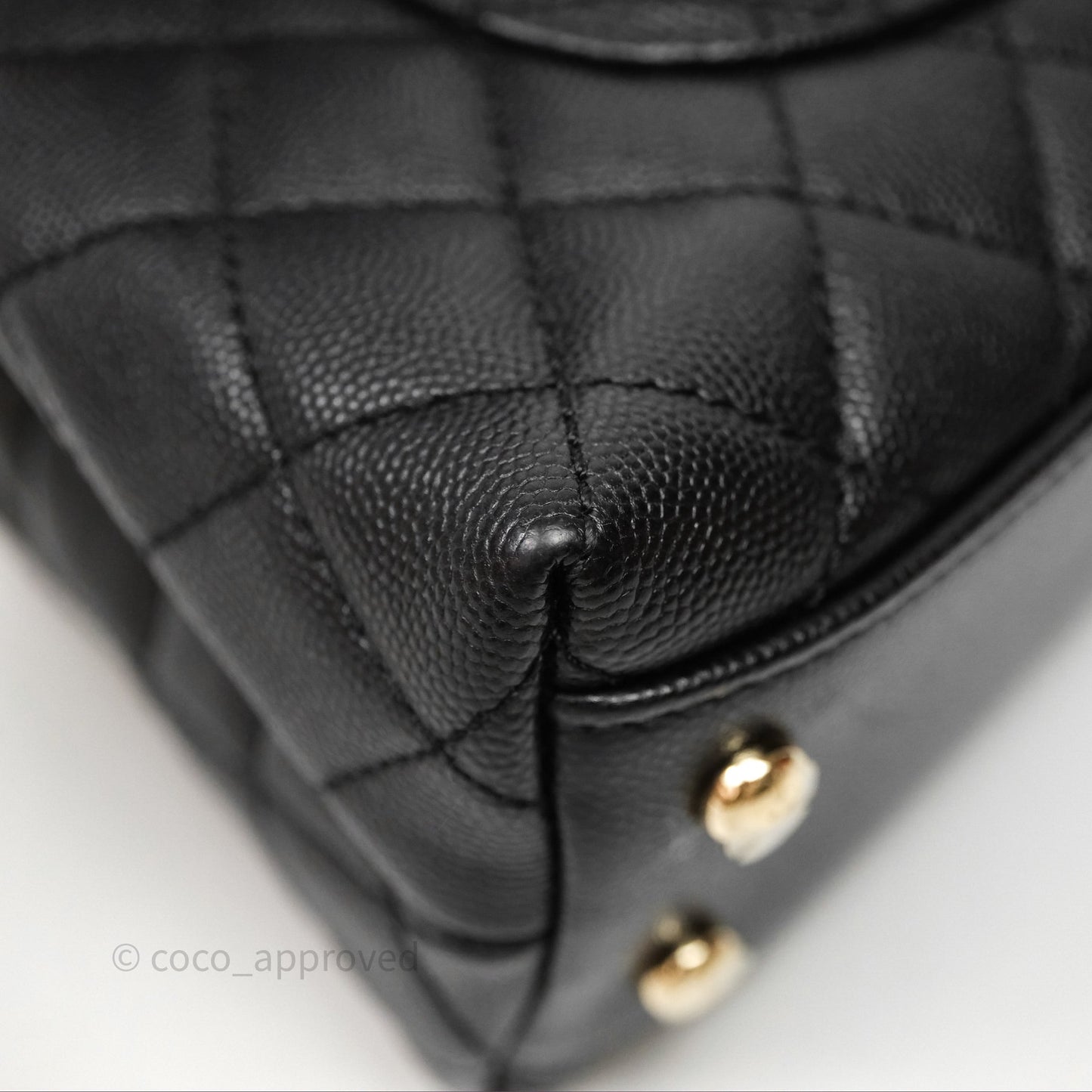 Chanel Small Coco Handle Quilted Black Caviar Gold Hardware