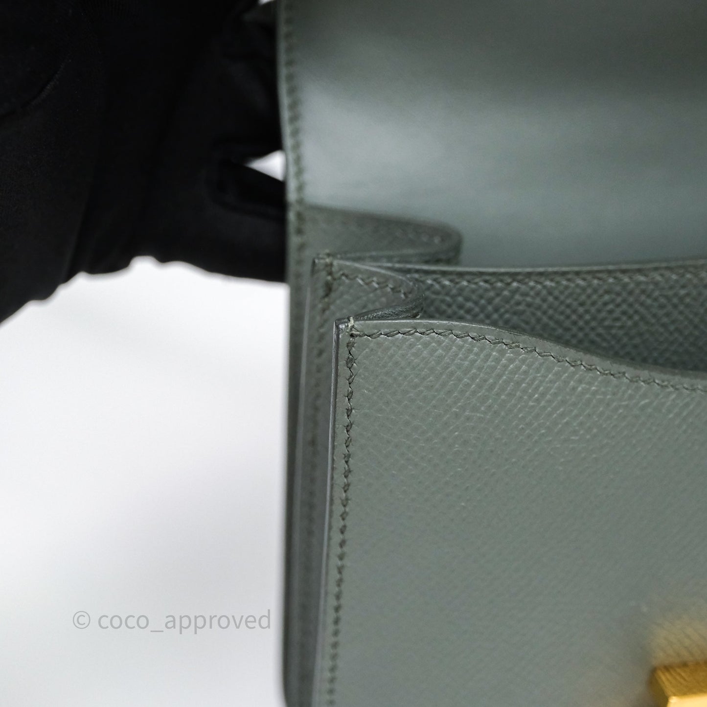 Hermès Constance Mini 18cm Vert Amande 63 Epsom Gold Hardware