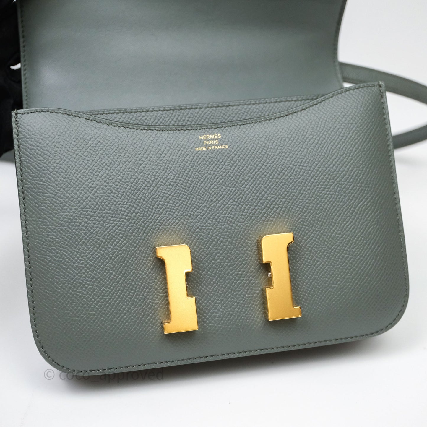 Hermès Constance Mini 18cm Vert Amande 63 Epsom Gold Hardware
