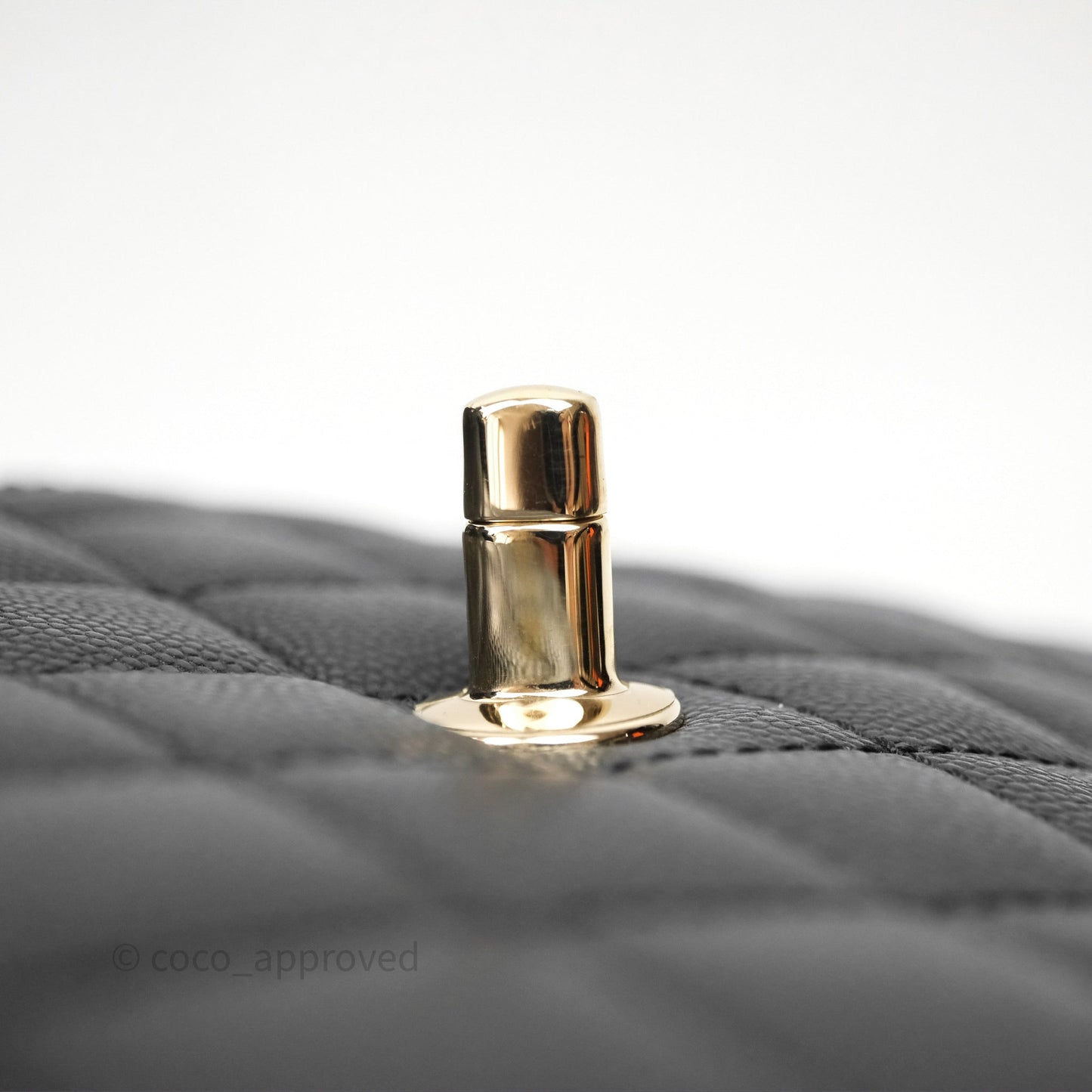 Chanel Small Coco Handle Quilted Black Caviar Gold Hardware