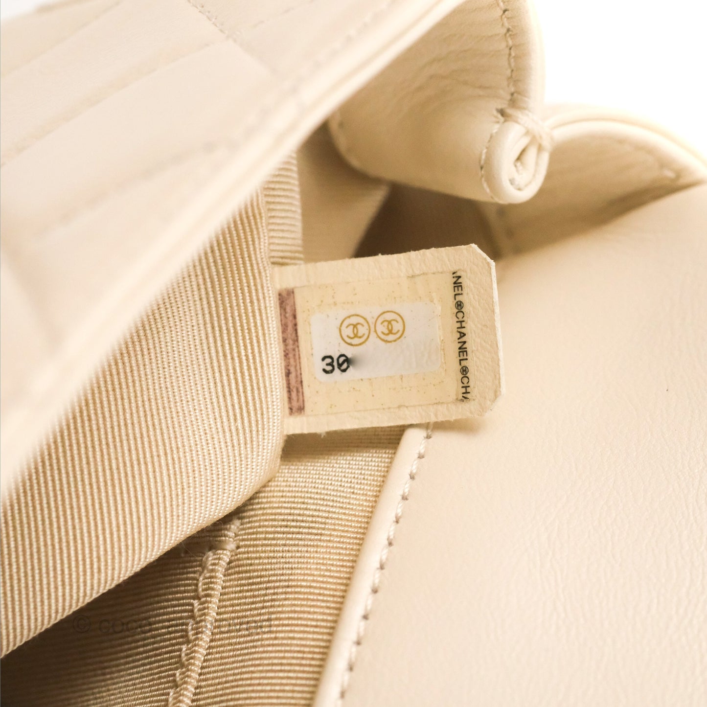 Chanel Mini Rectangular With Pearl Strap Quilted White Goatskin Aged Gold Hardware