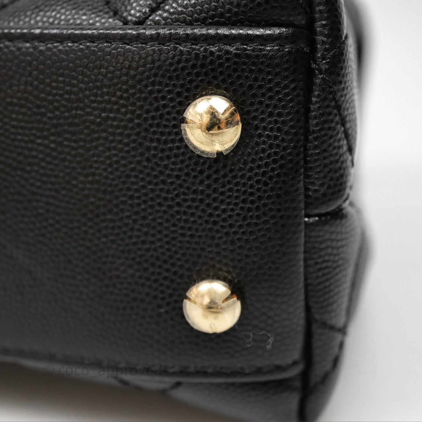 Chanel Small Coco Handle Quilted Black Caviar Gold Hardware