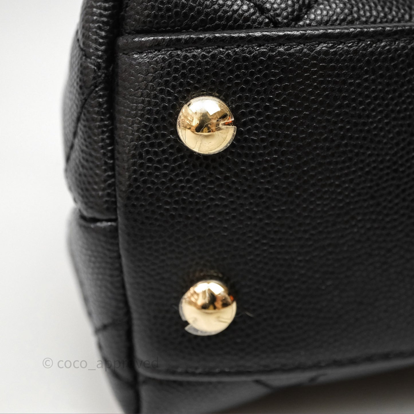 Chanel Small Coco Handle Quilted Black Caviar Gold Hardware