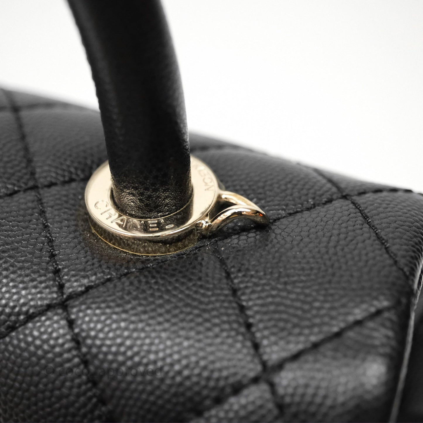 Chanel Small Coco Handle Quilted Black Caviar Gold Hardware