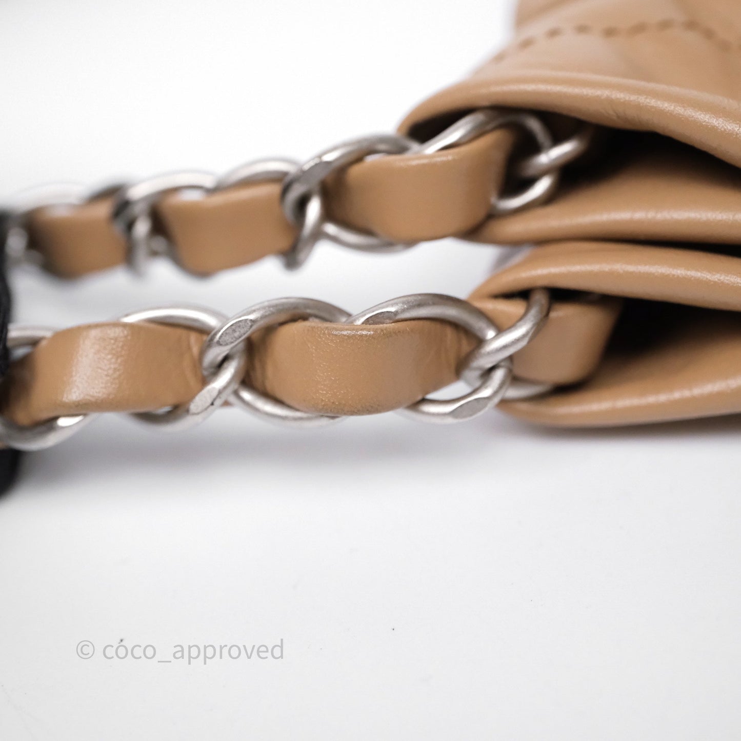Chanel 22 Small Brown Shiny Calfskin Silver Hardware