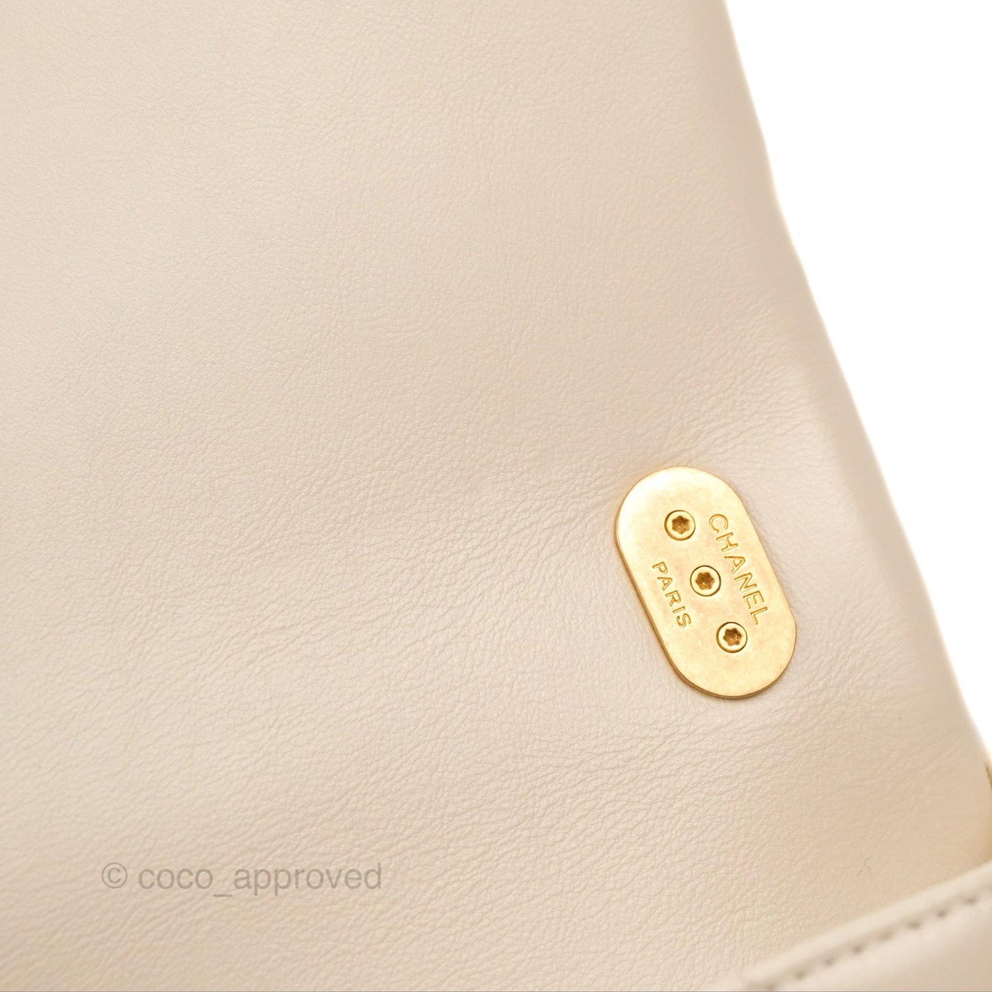 Chanel Mini Rectangular With Pearl Strap Quilted White Goatskin Aged Gold Hardware
