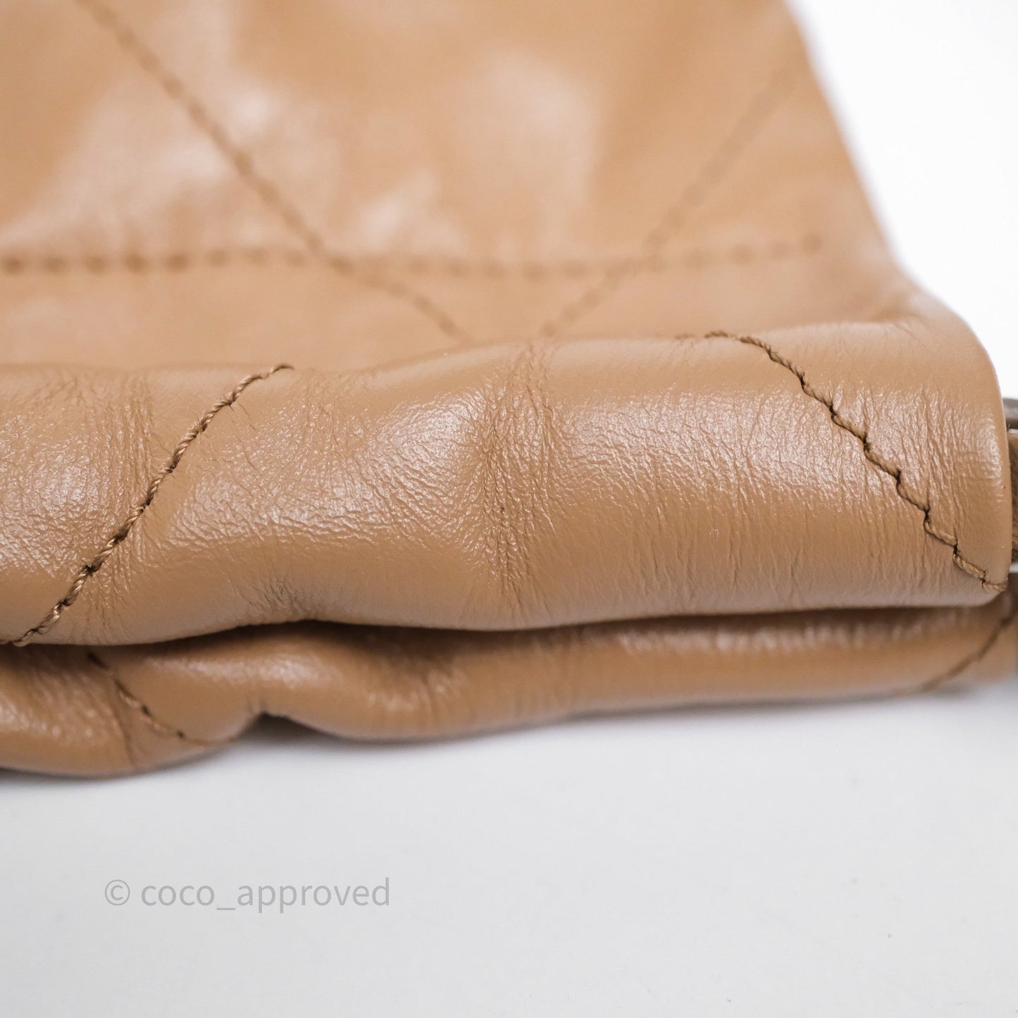 Chanel 22 Small Brown Shiny Calfskin Silver Hardware